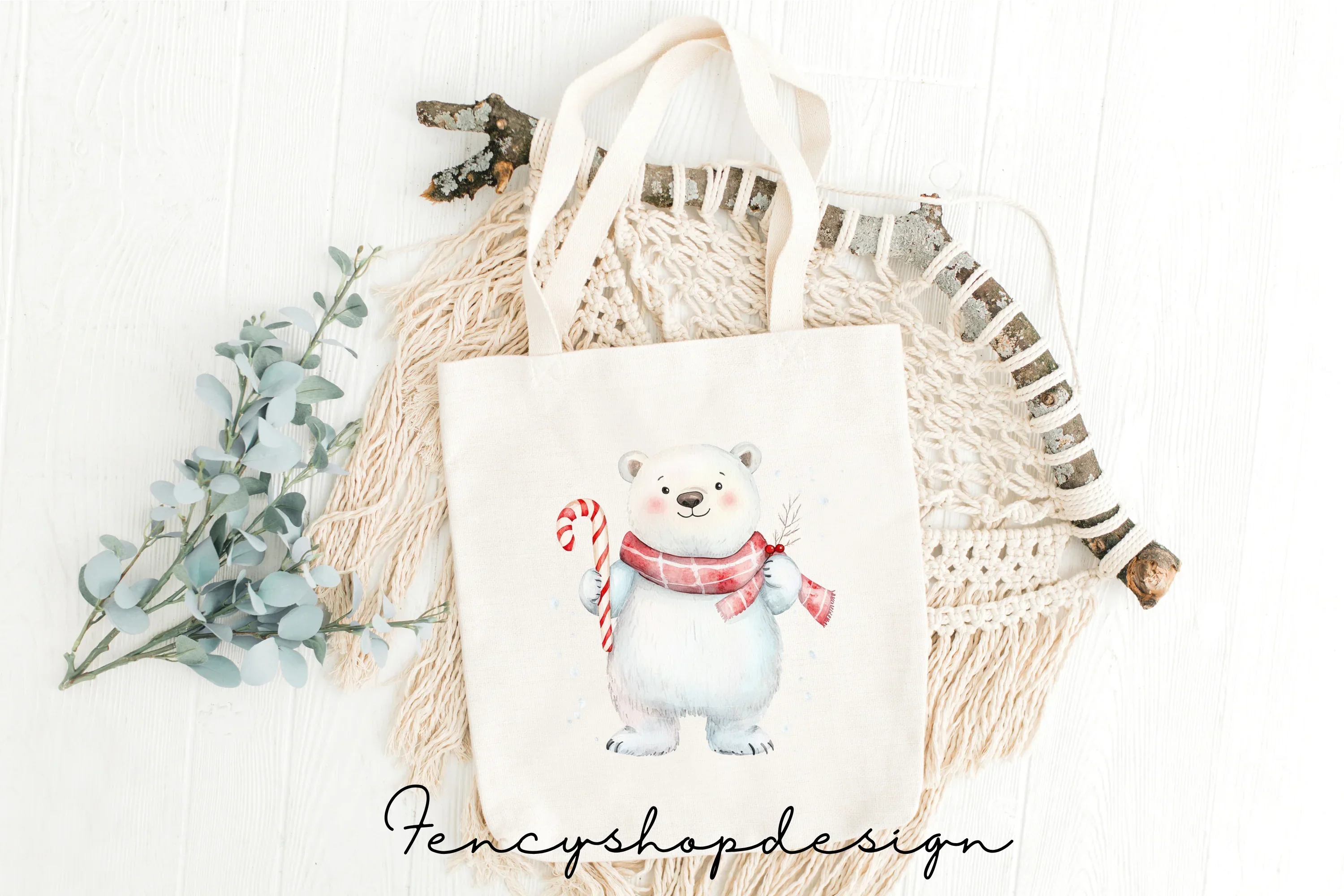 Christmas Polar Bear Clipart Bundle - Image 5