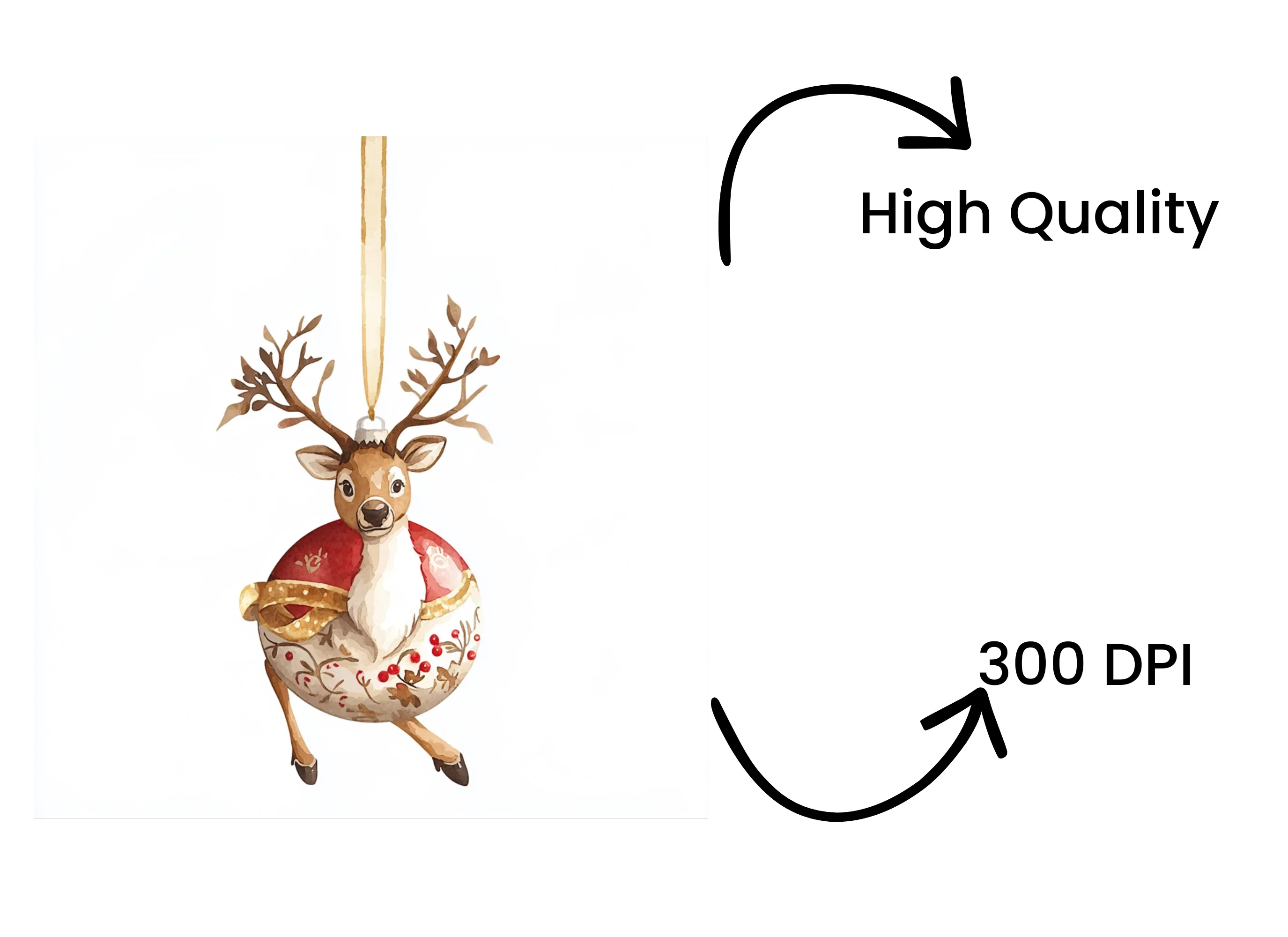 Christmas Reindeer Ornaments Clipart Bundle - Image 4
