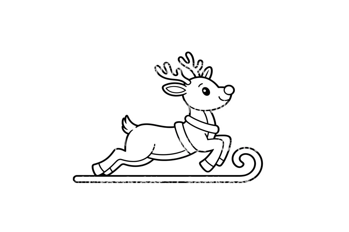 Christmas Reindeer Sleigh Coloring Books - Image 2