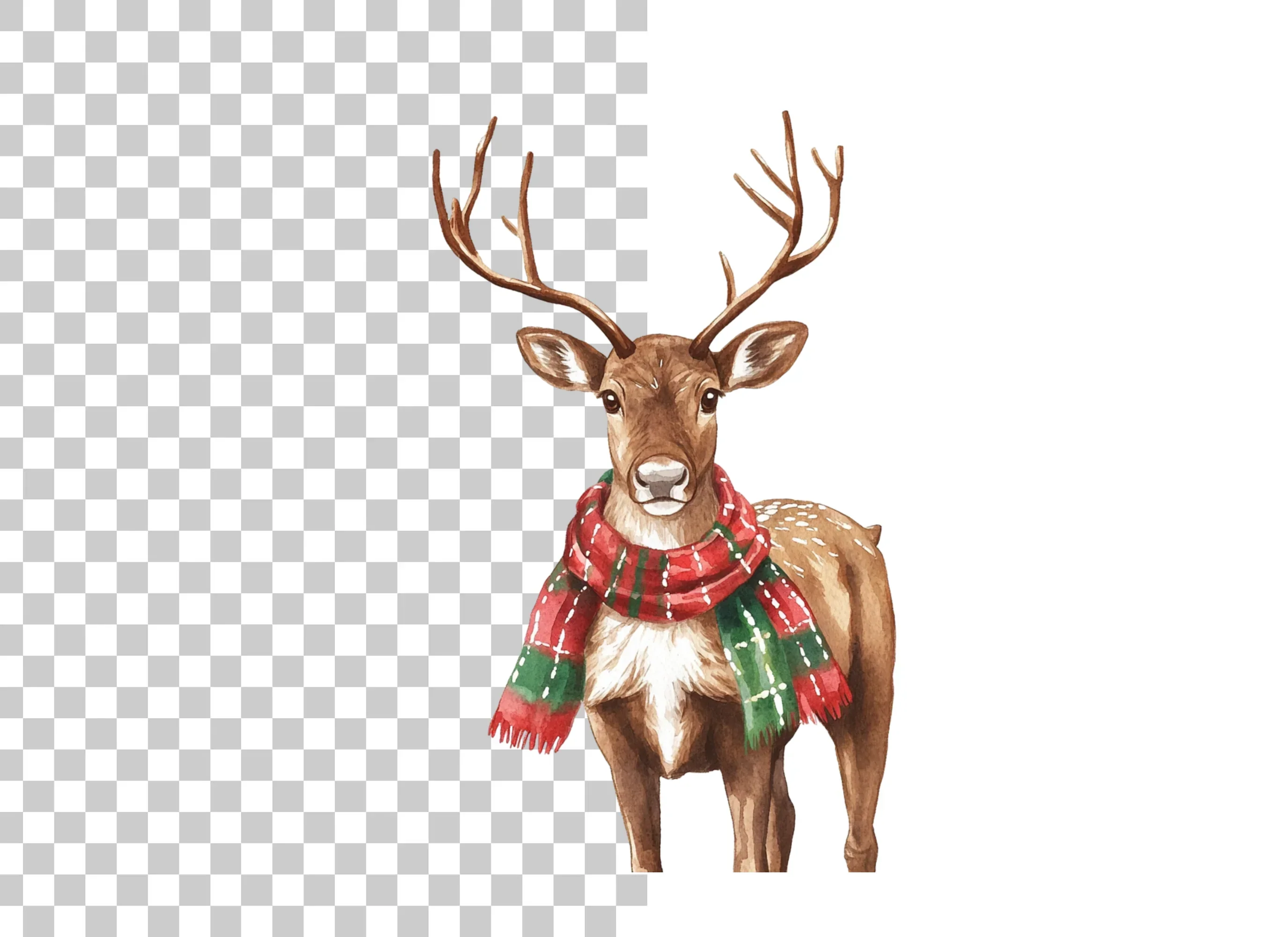 Christmas Reindeer with Scarves Clipart Bundle - Image 6