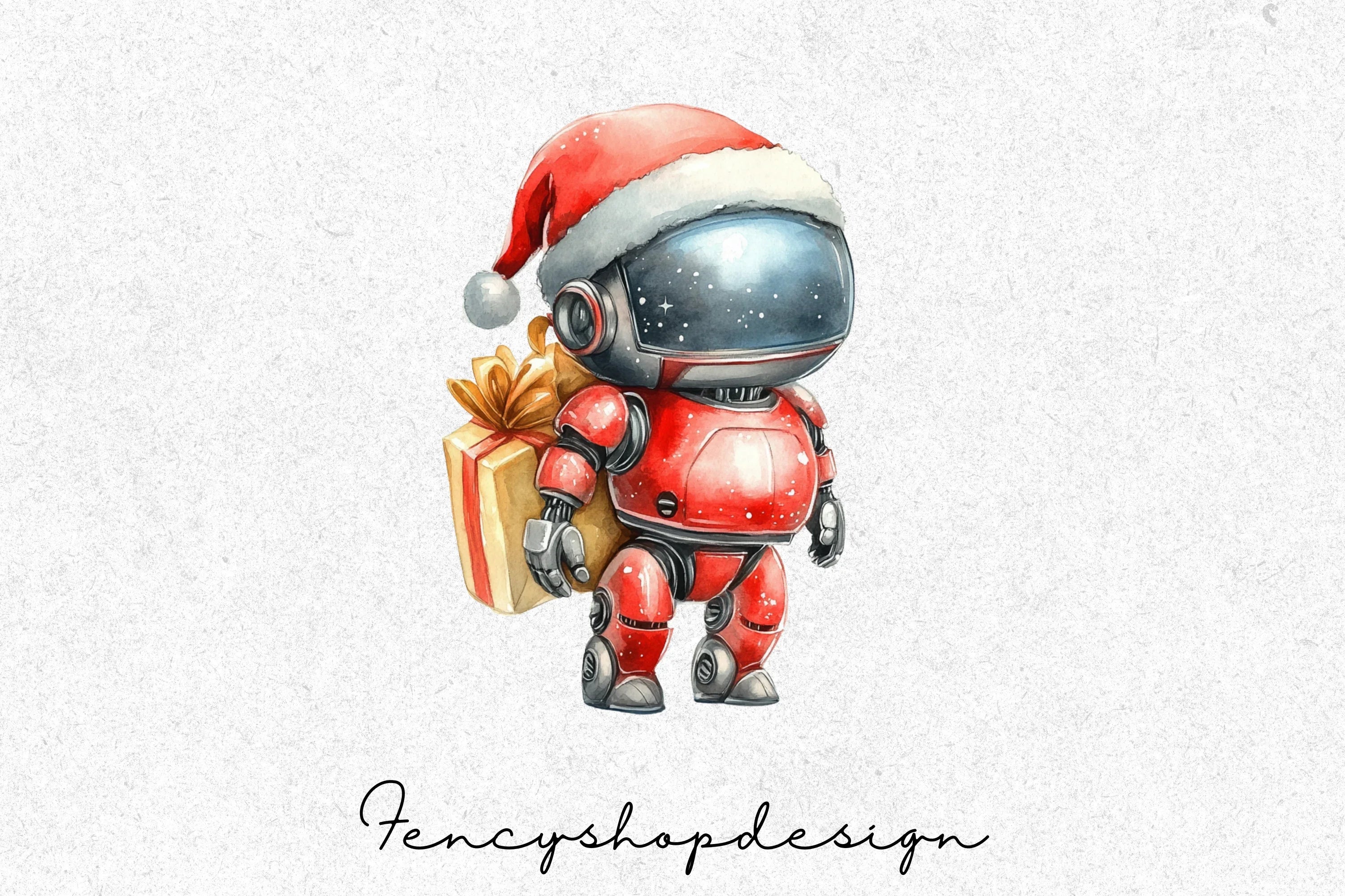 Christmas Robot Clipart Bundle - Image 4