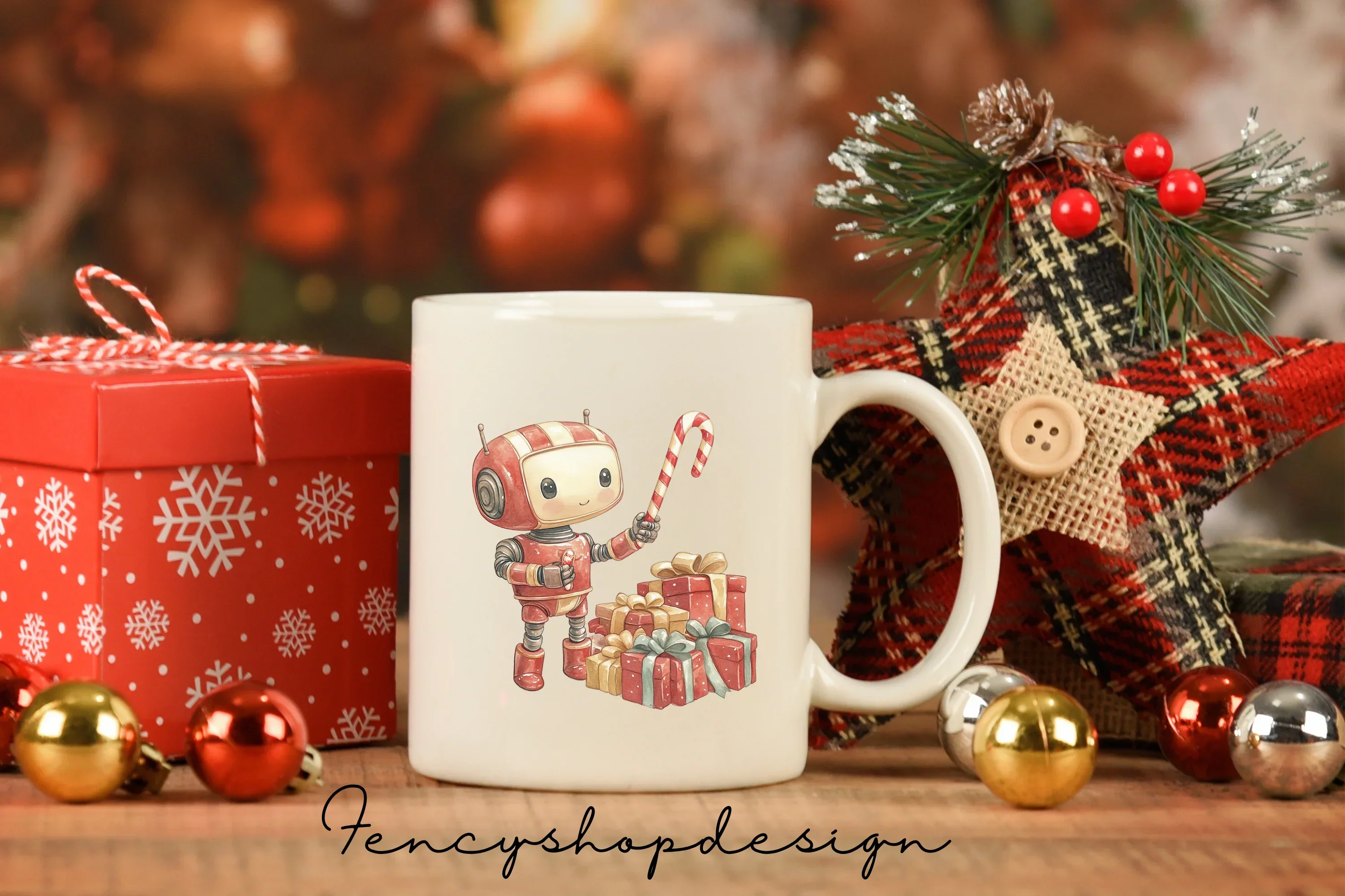 Christmas Robots Gift Exchange Clipart Bundle - Image 5