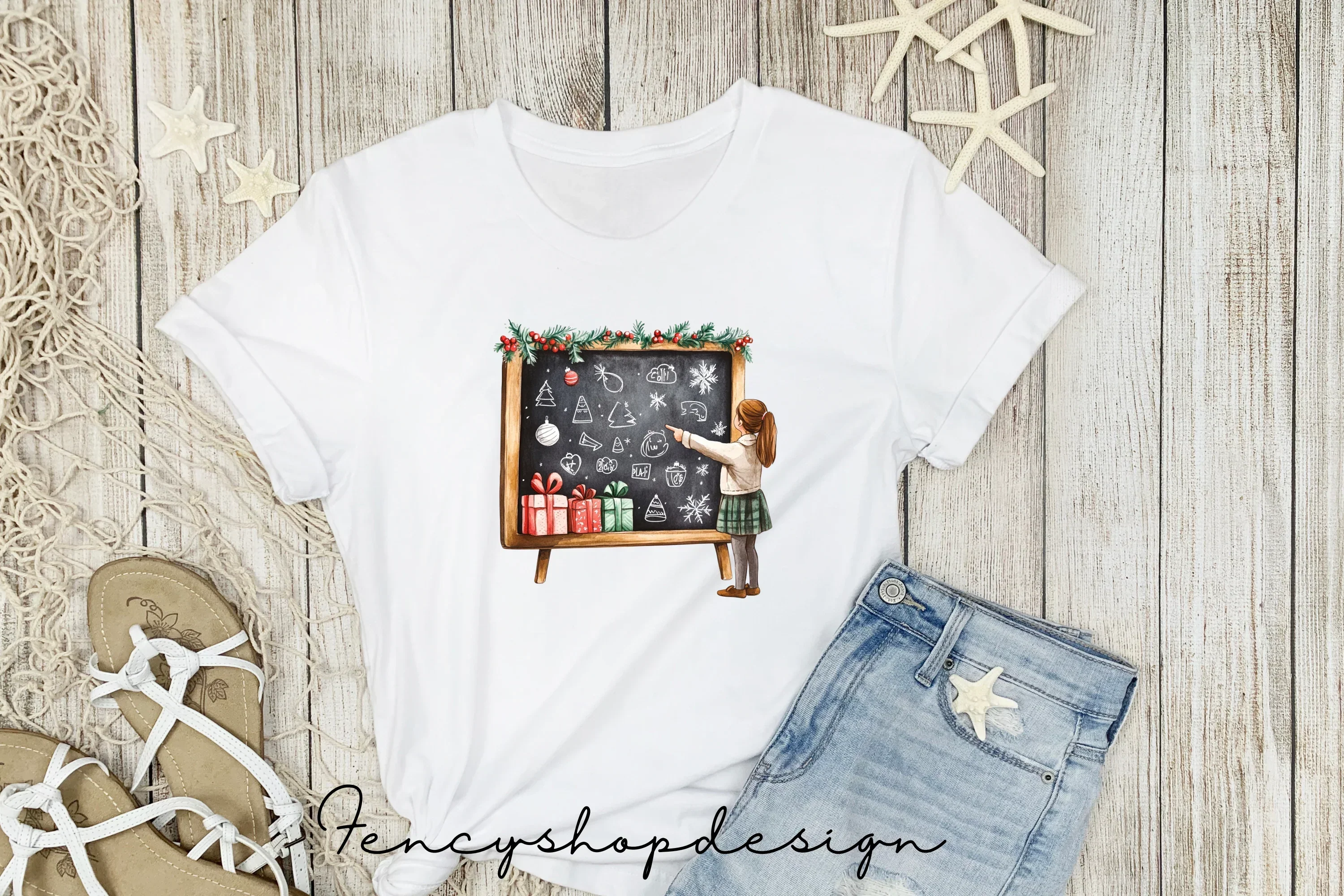 Christmas School Chalkboard Clipart Bundle - Image 4