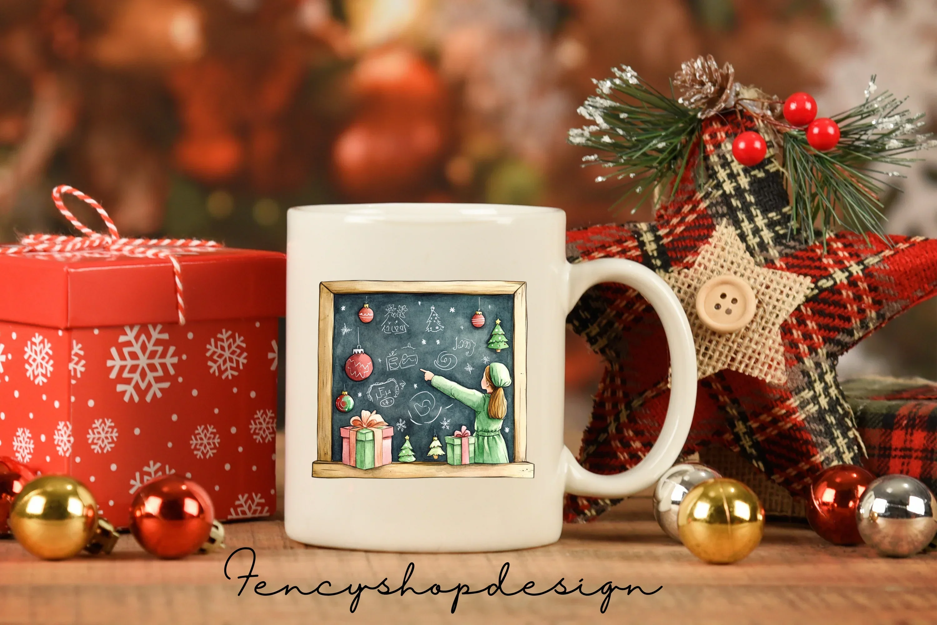 Christmas School Chalkboard Clipart Bundle - Image 6