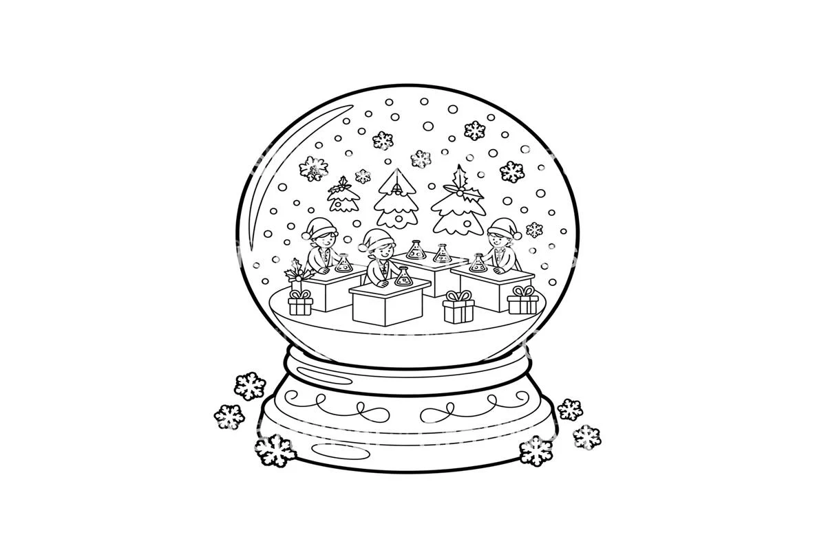 Christmas Science Snow Globe Coloring Books - Image 4