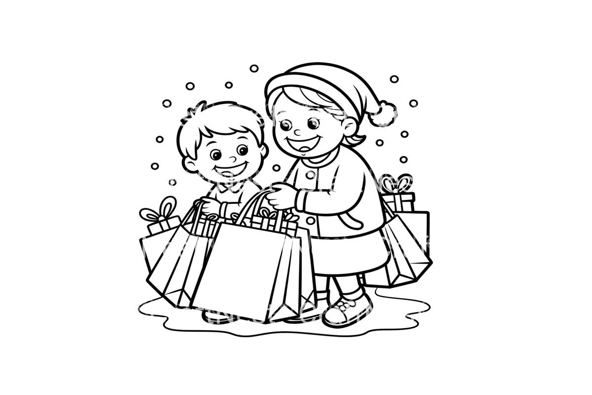Christmas Shopping Fun Coloring Books - Image 2