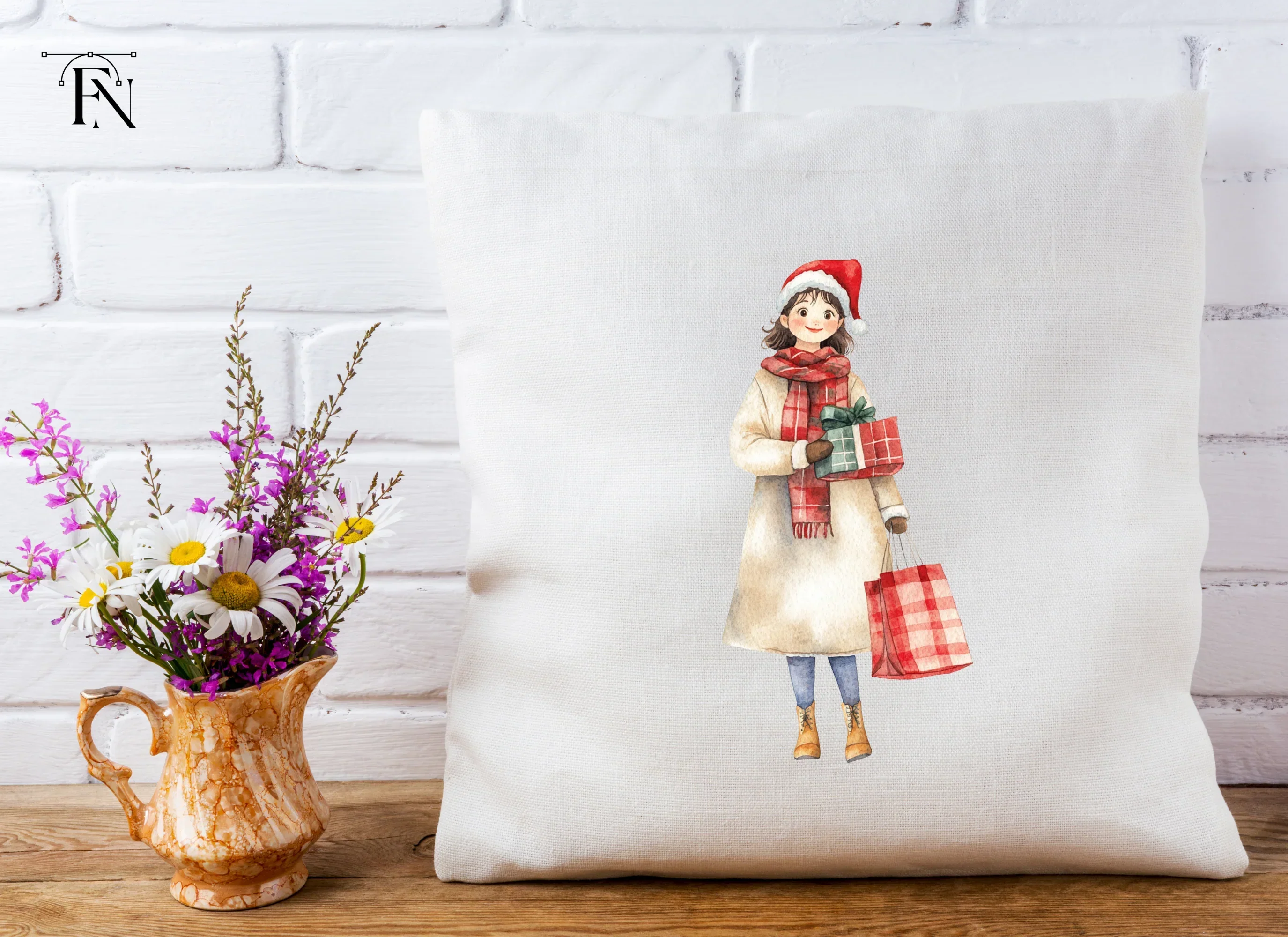 Christmas Shopping Girls Clipart Bundle - Image 5