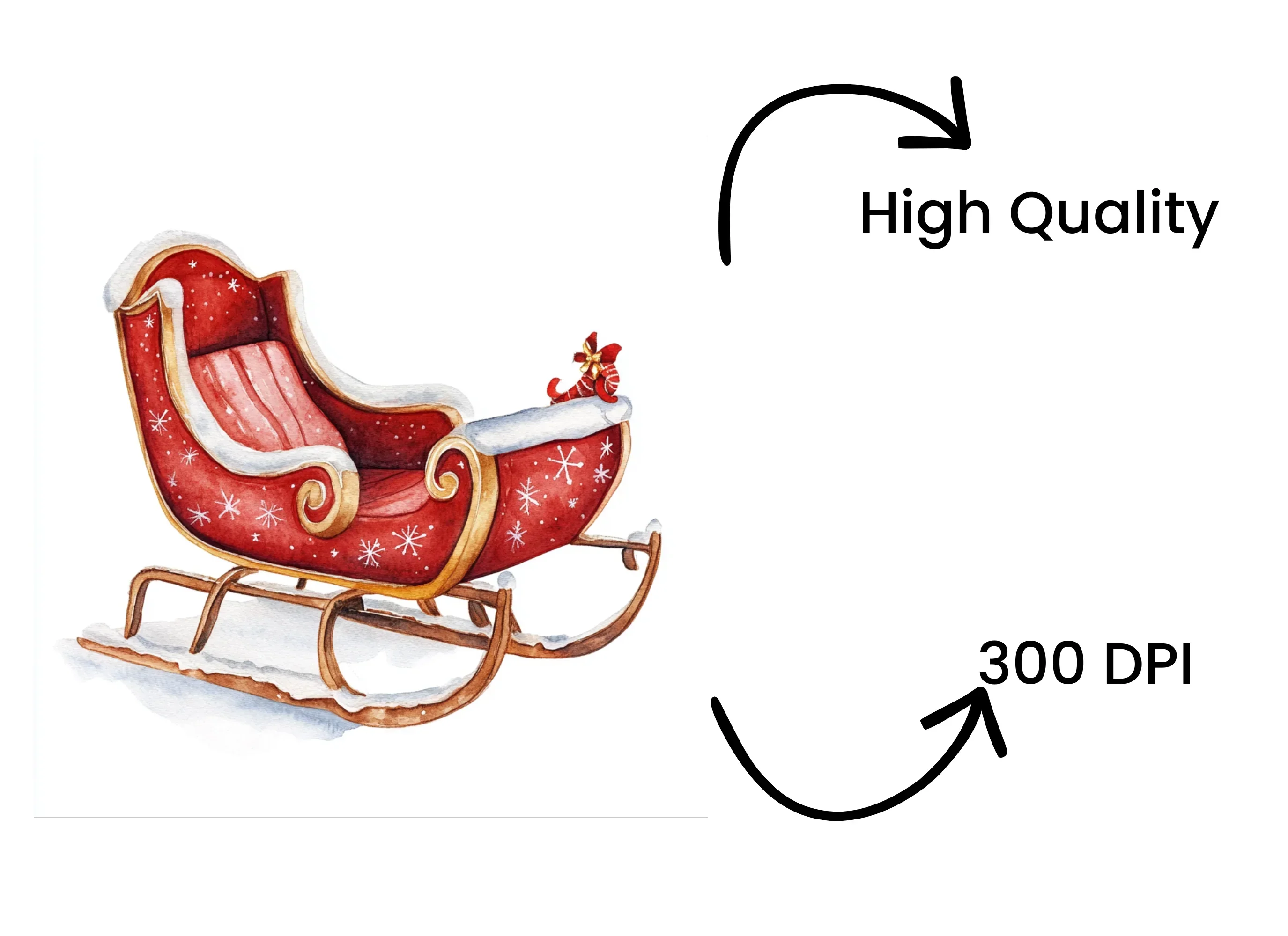 Christmas Sleigh Clipart Bundle - Image 4