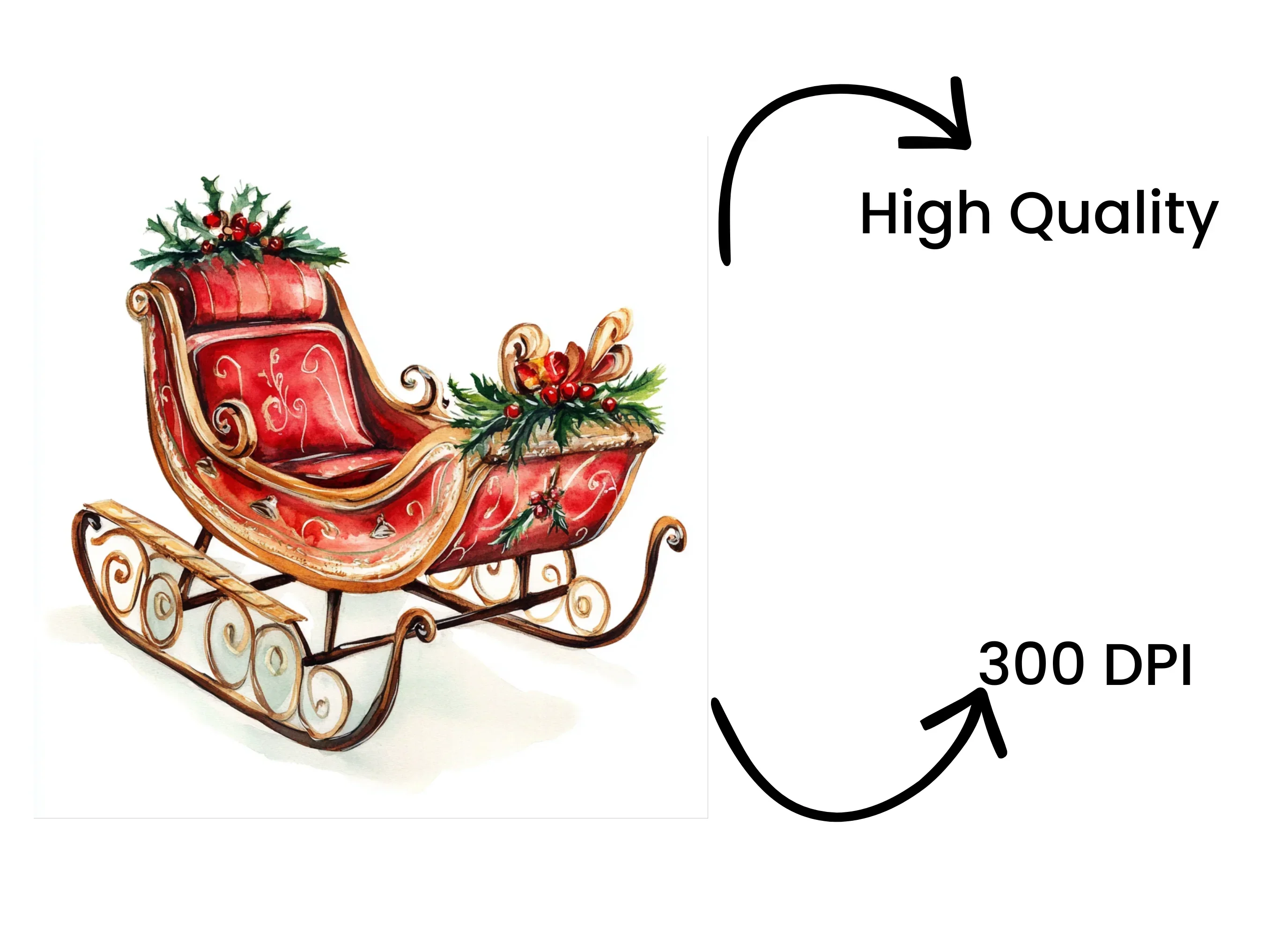 Christmas Sleigh Clipart Bundle - Image 4