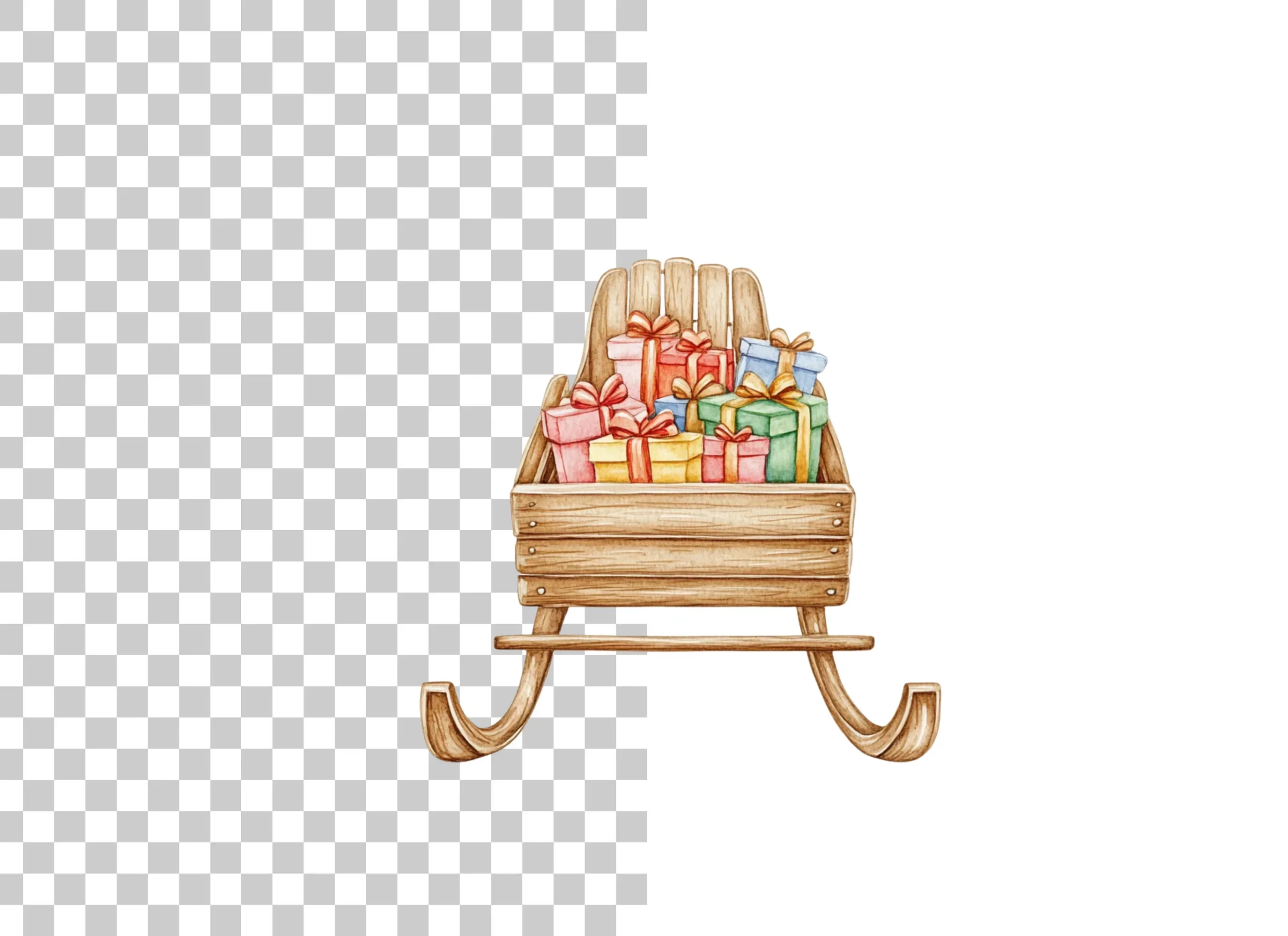 Christmas Sleigh with Gifts Clipart Bundle - Image 2