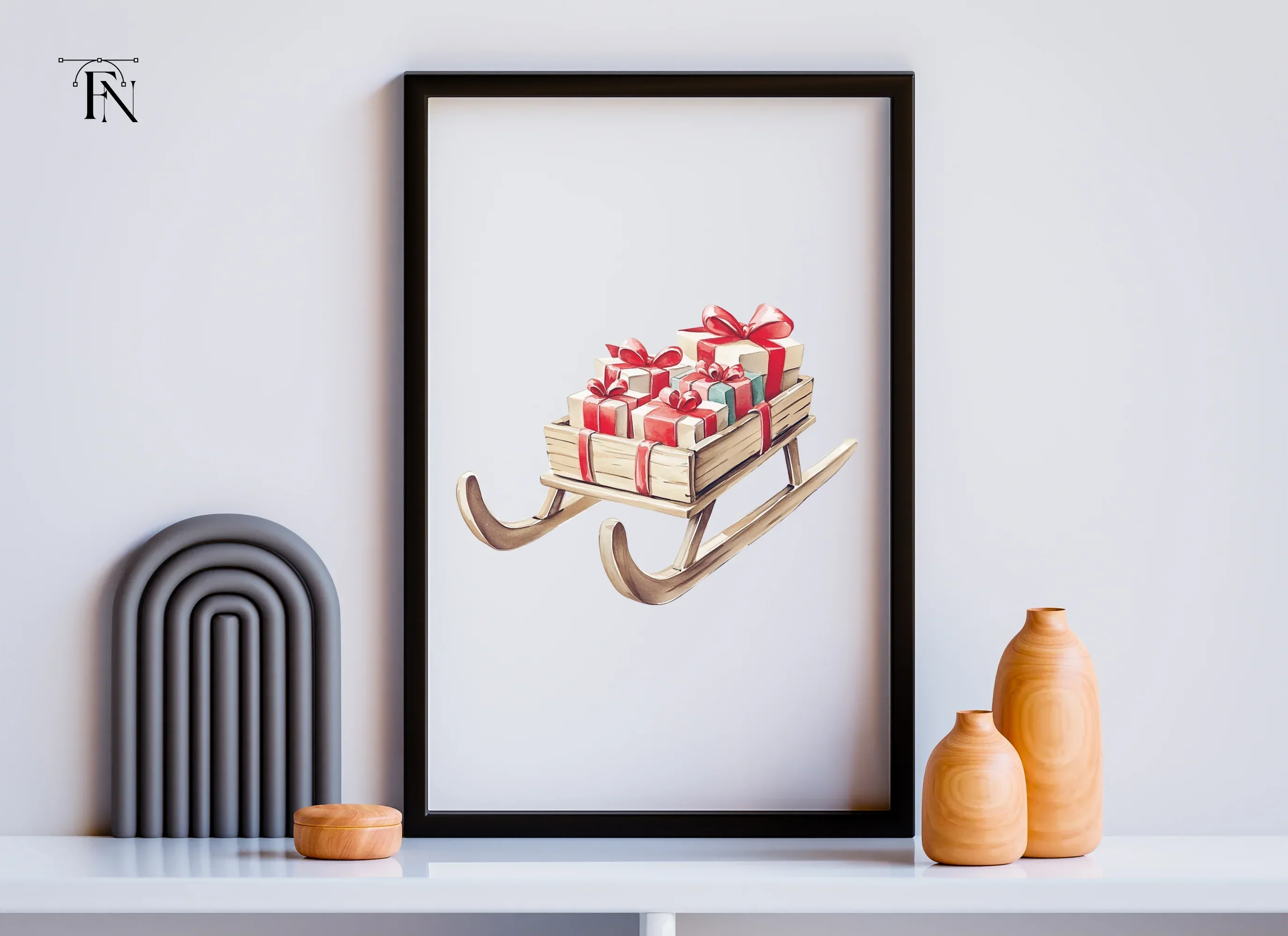 Christmas Sleighs Clipart Bundle - Image 5