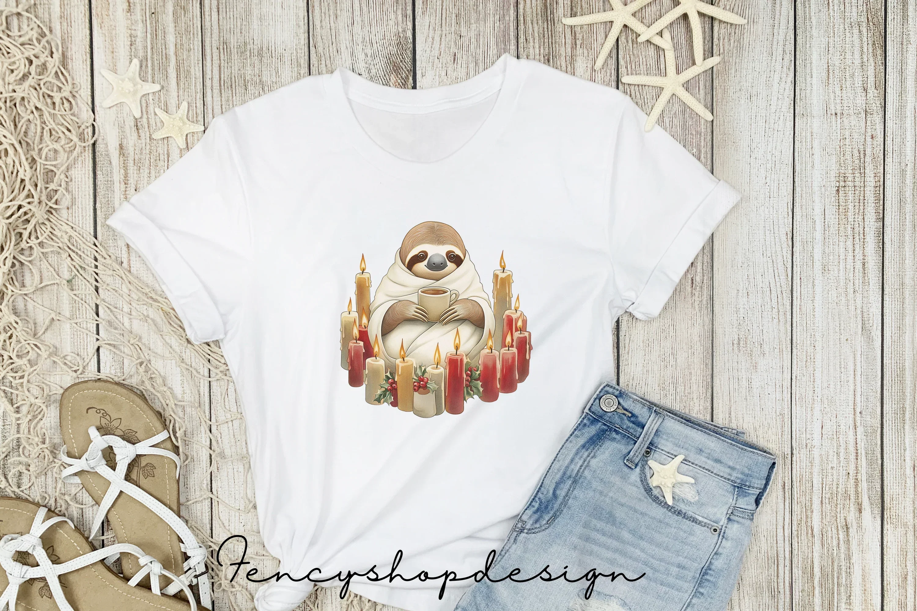 Christmas Sloth Holidays Clipart Bundle - Image 5