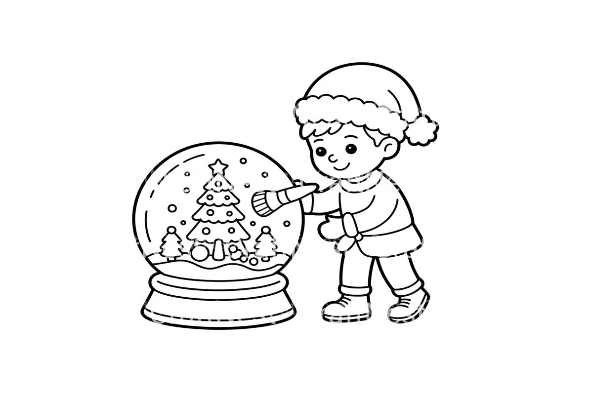 Christmas Snow Globe Craft Coloring Books - Image 2