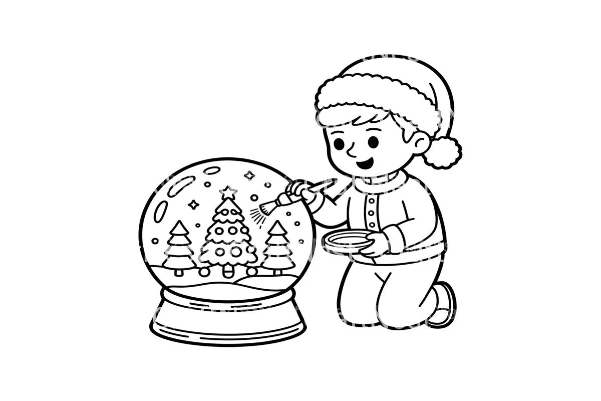 Christmas Snow Globe Craft Coloring Books - Image 3