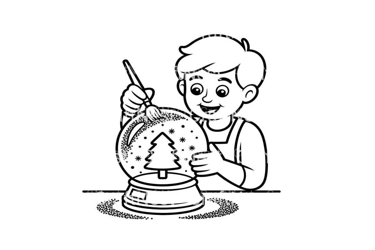 Christmas Snow Globe Craft Coloring Books - Image 4