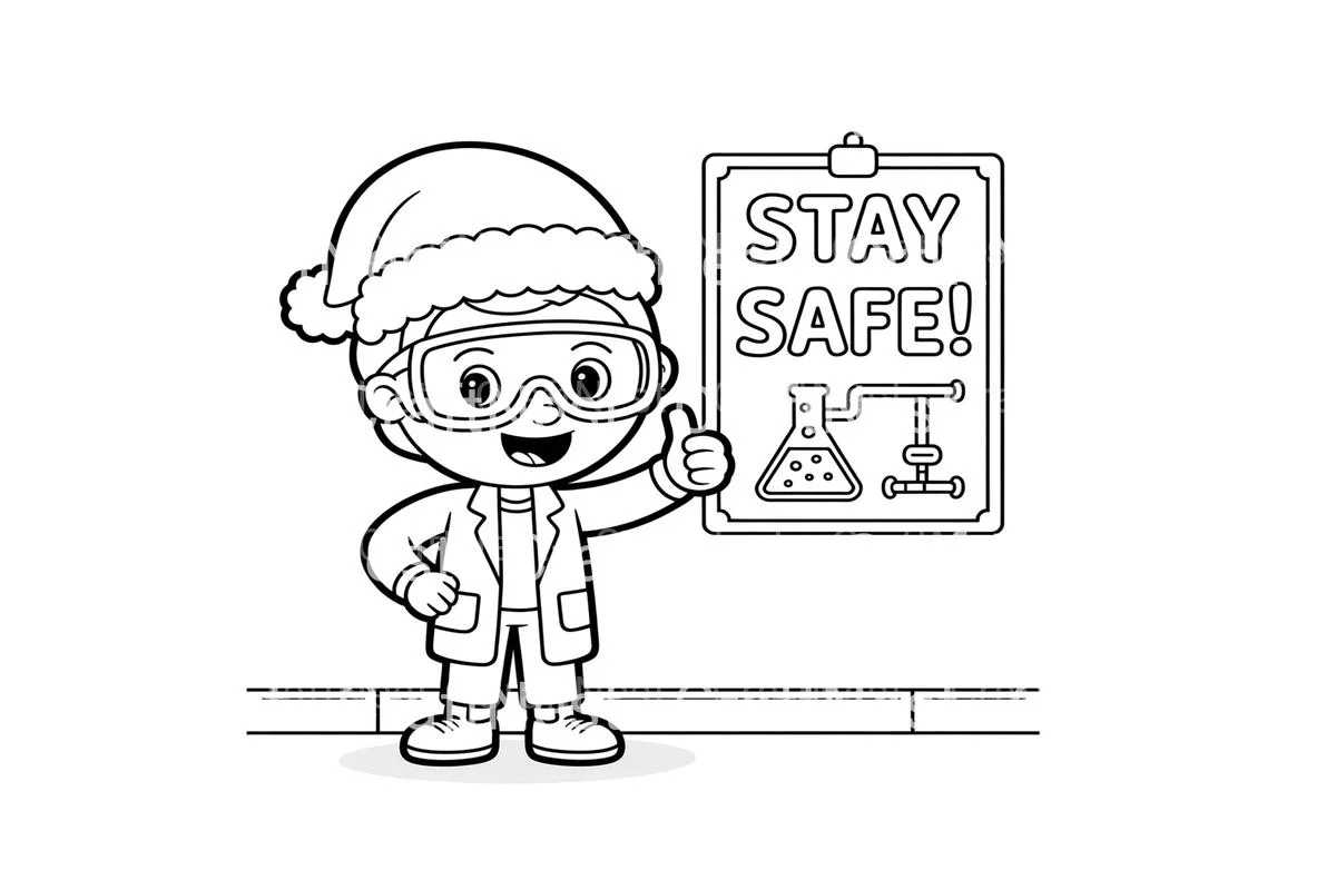 Christmas Stay Safe Scientist Coloring Books - Image 2