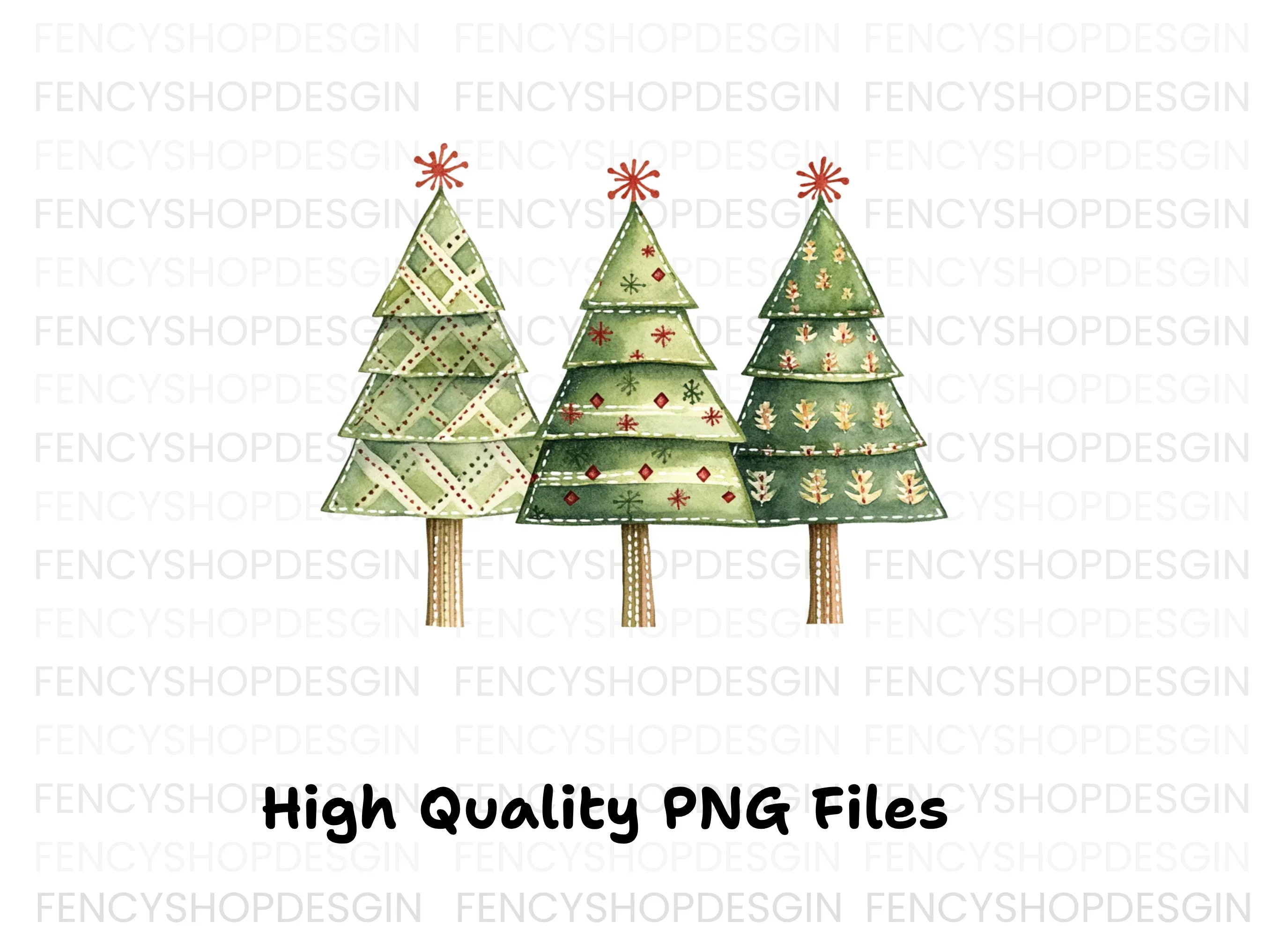 Christmas Tree Clipart Bundle - Image 3