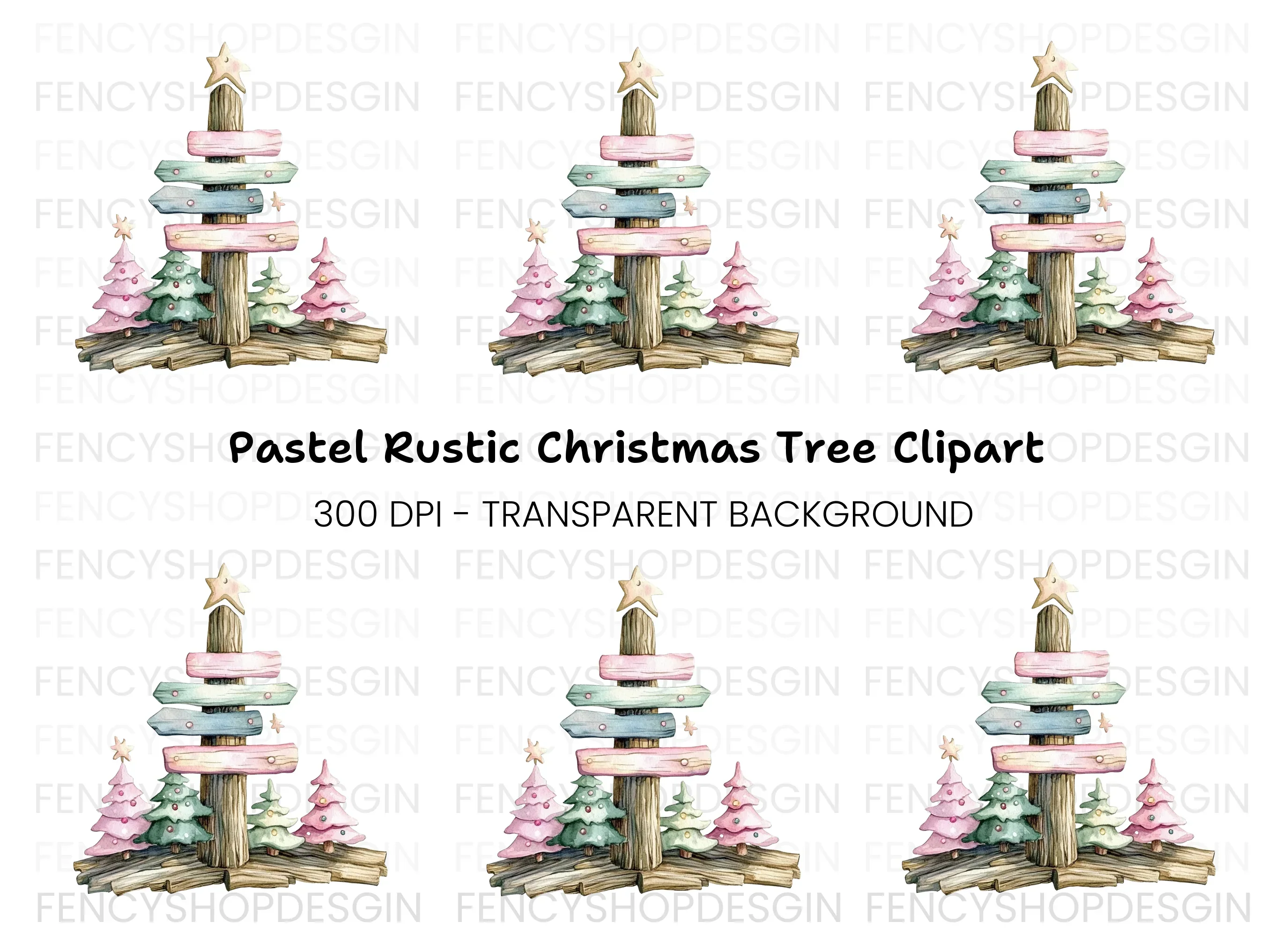 Christmas Tree Clipart Bundle