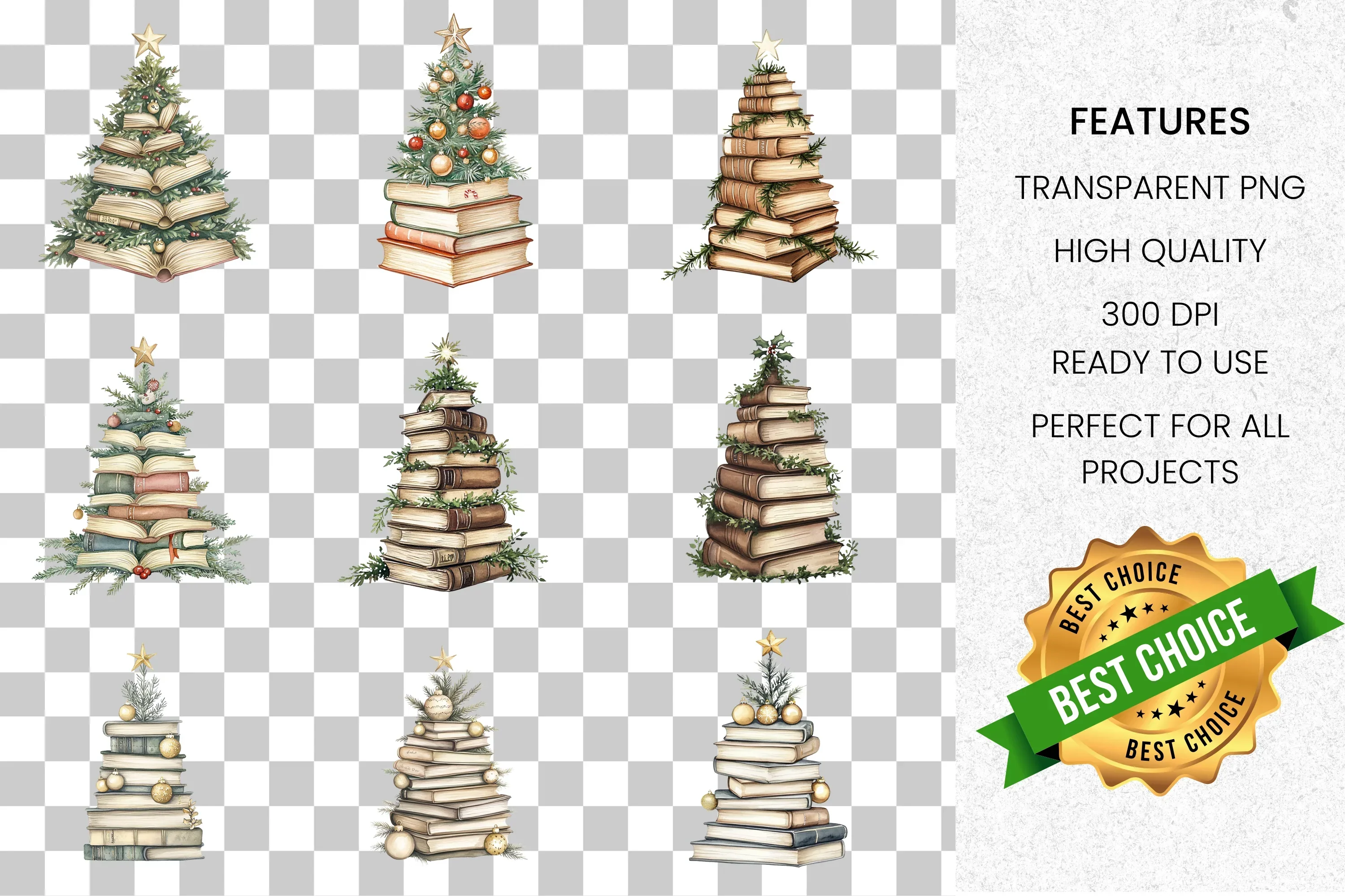 Christmas Tree Clipart Bundle - Image 2