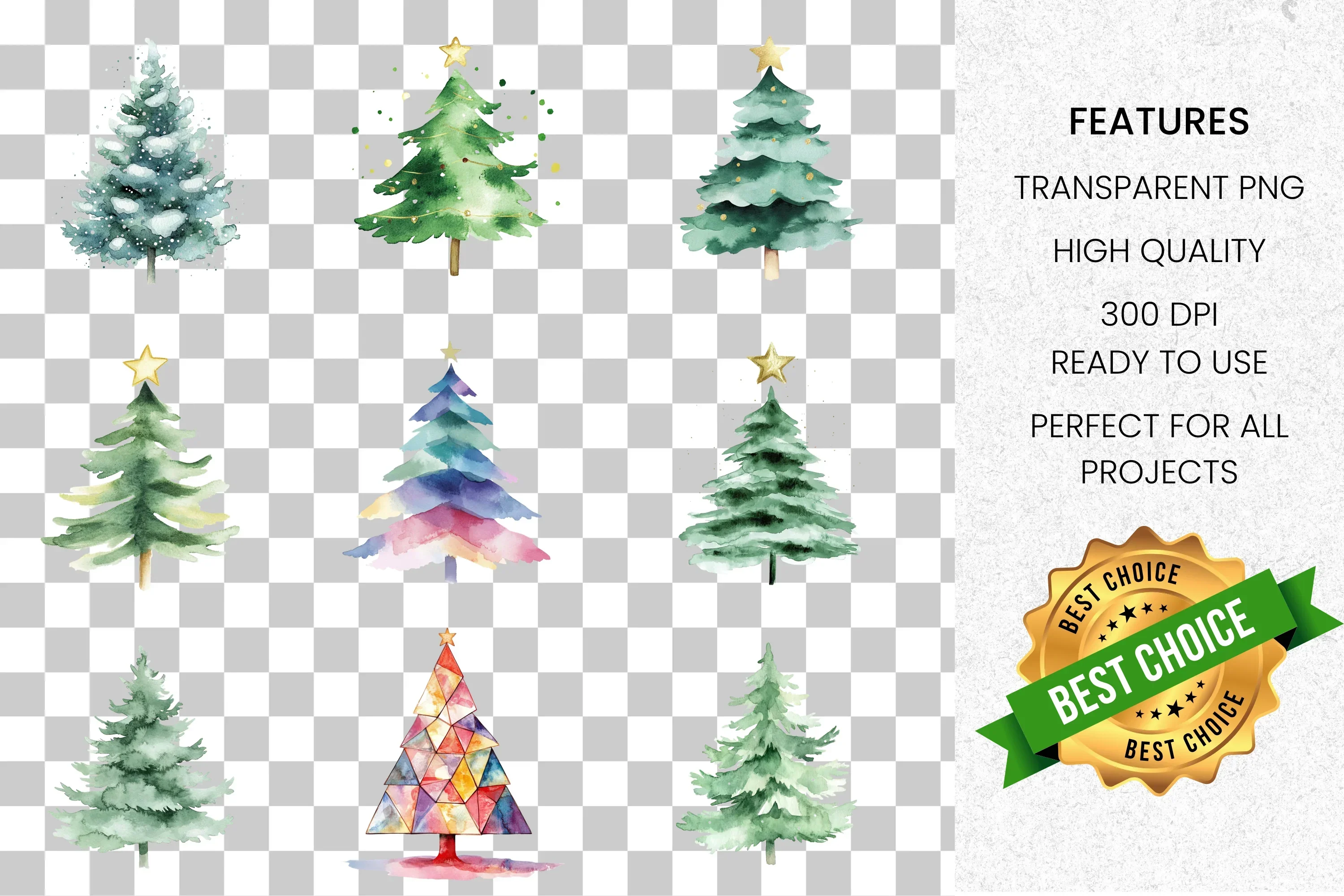 Christmas Tree Clipart Bundle - Image 2