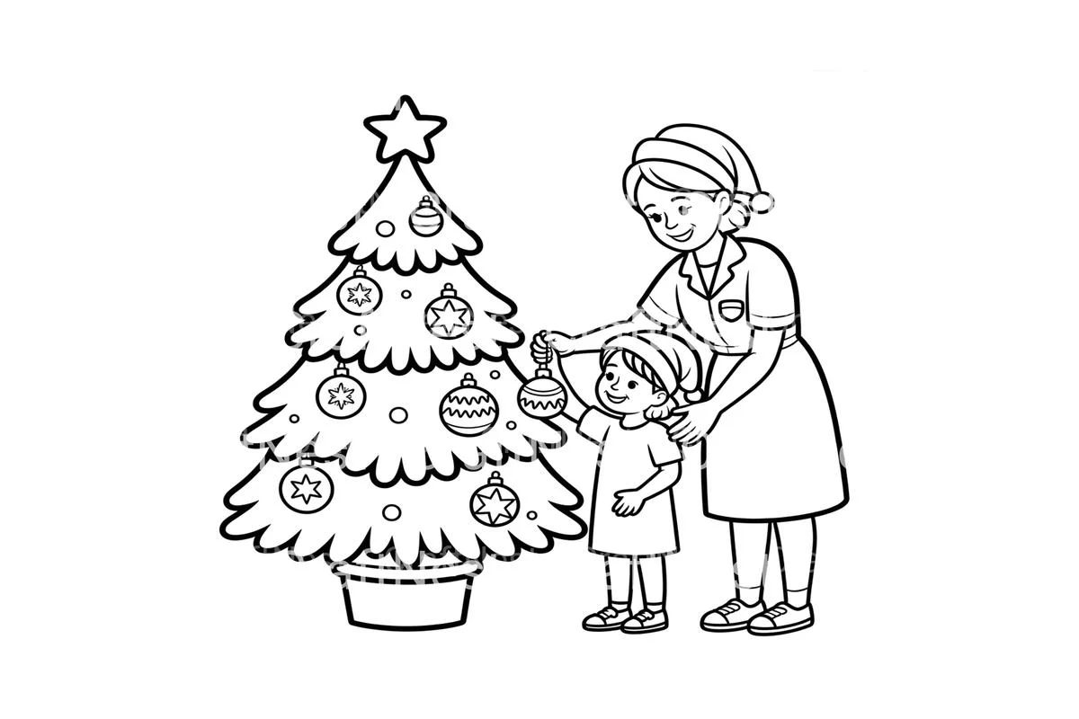 Christmas Tree Decorating Fun Coloring Books - Image 4