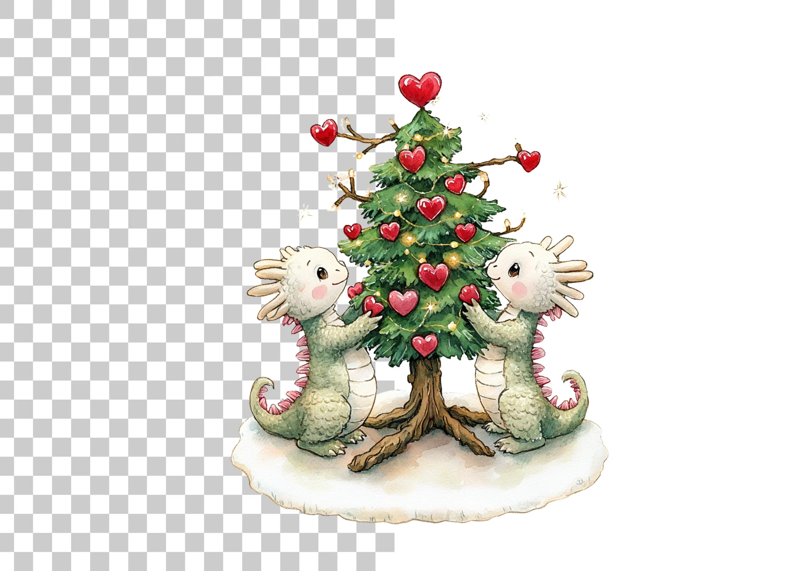 Christmas Tree Dragon Decor Clipart Bundle - Image 2
