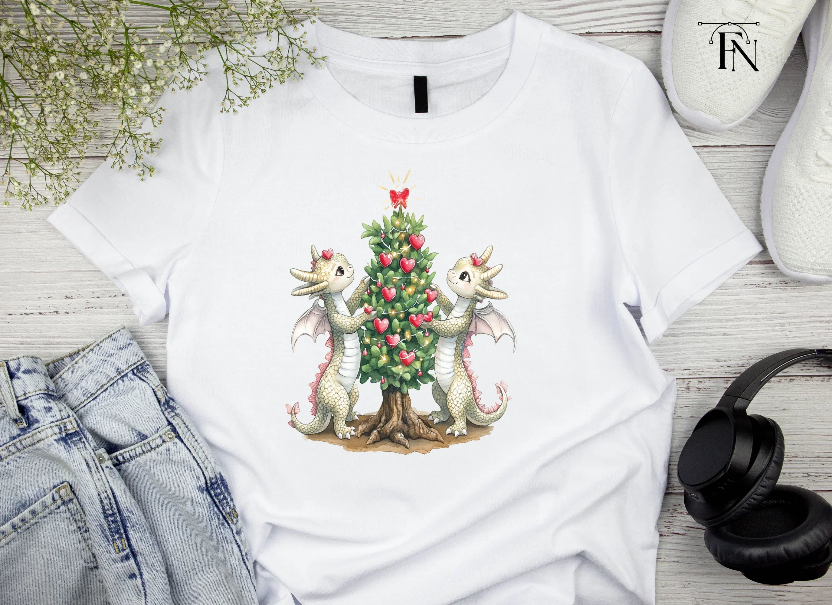 Christmas Tree Dragon Decor Clipart Bundle - Image 4