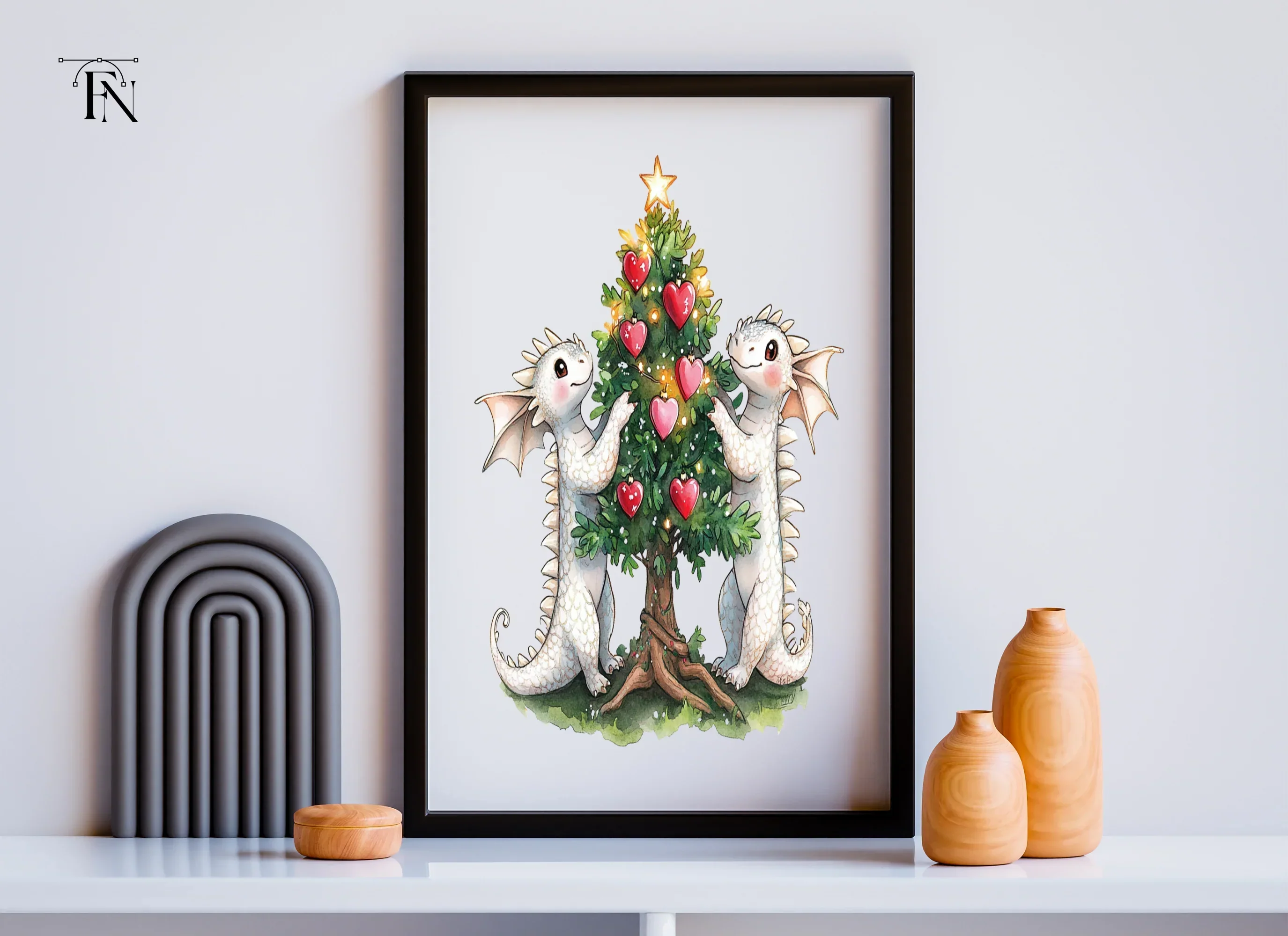 Christmas Tree Dragon Decor Clipart Bundle - Image 6