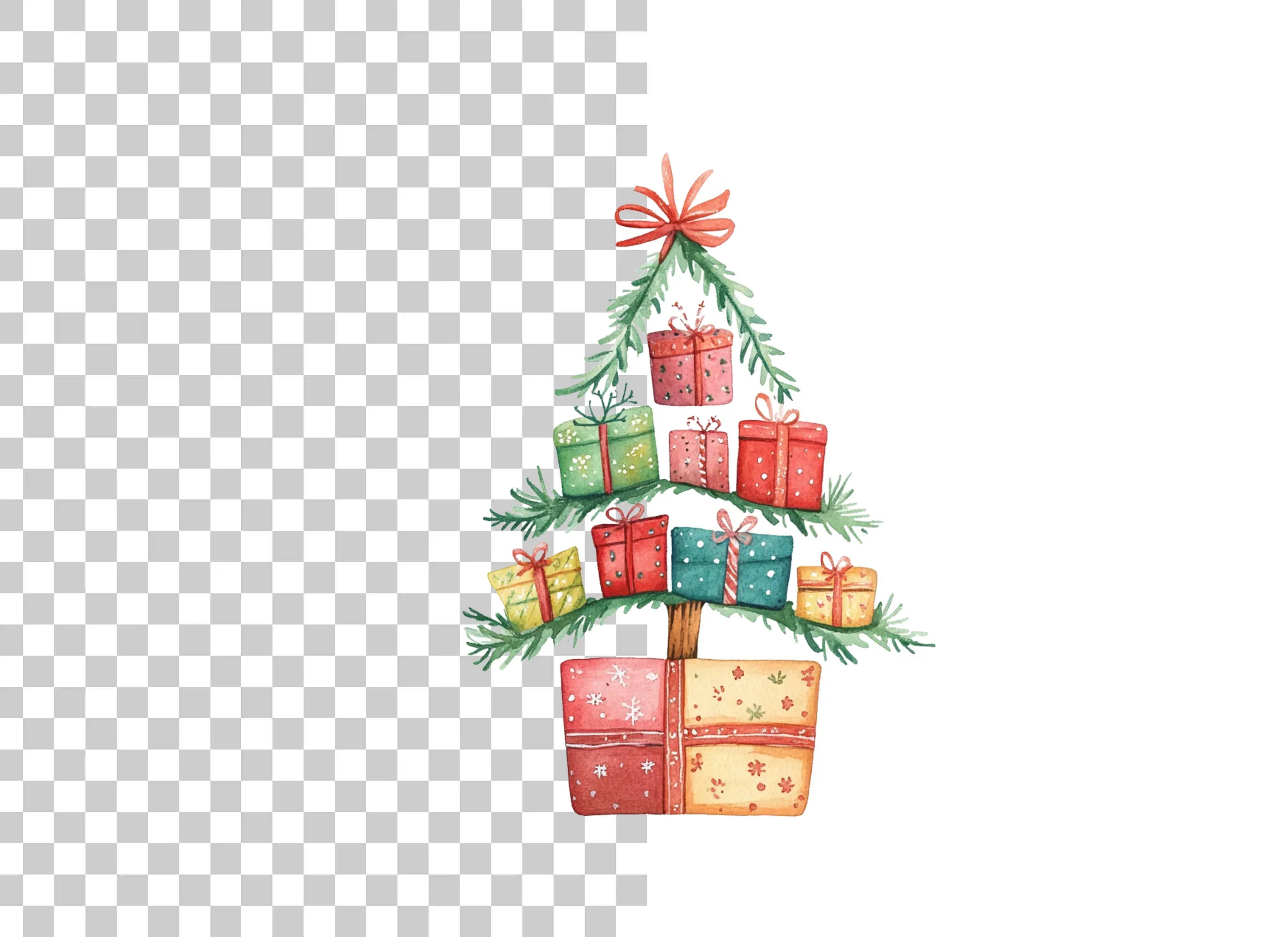 Christmas Tree Gift Clipart Bundle - Image 2