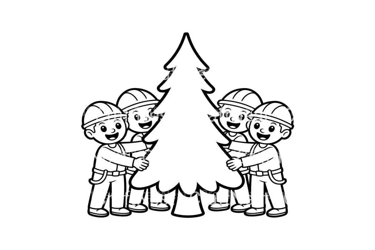Christmas Tree Setup Coloring Books - Image 3