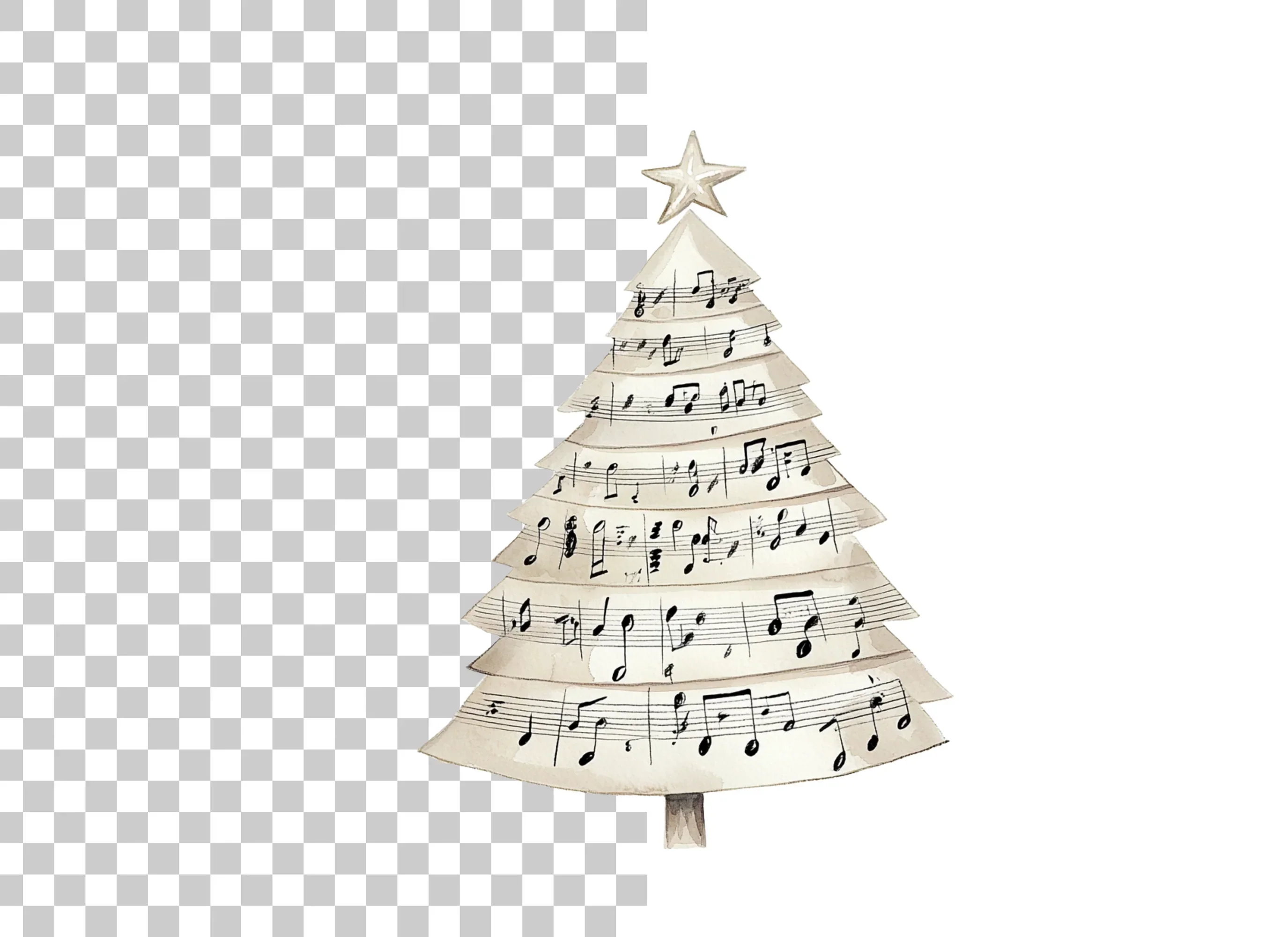 Christmas Tree Sheet Music Clipart Bundle - Image 2