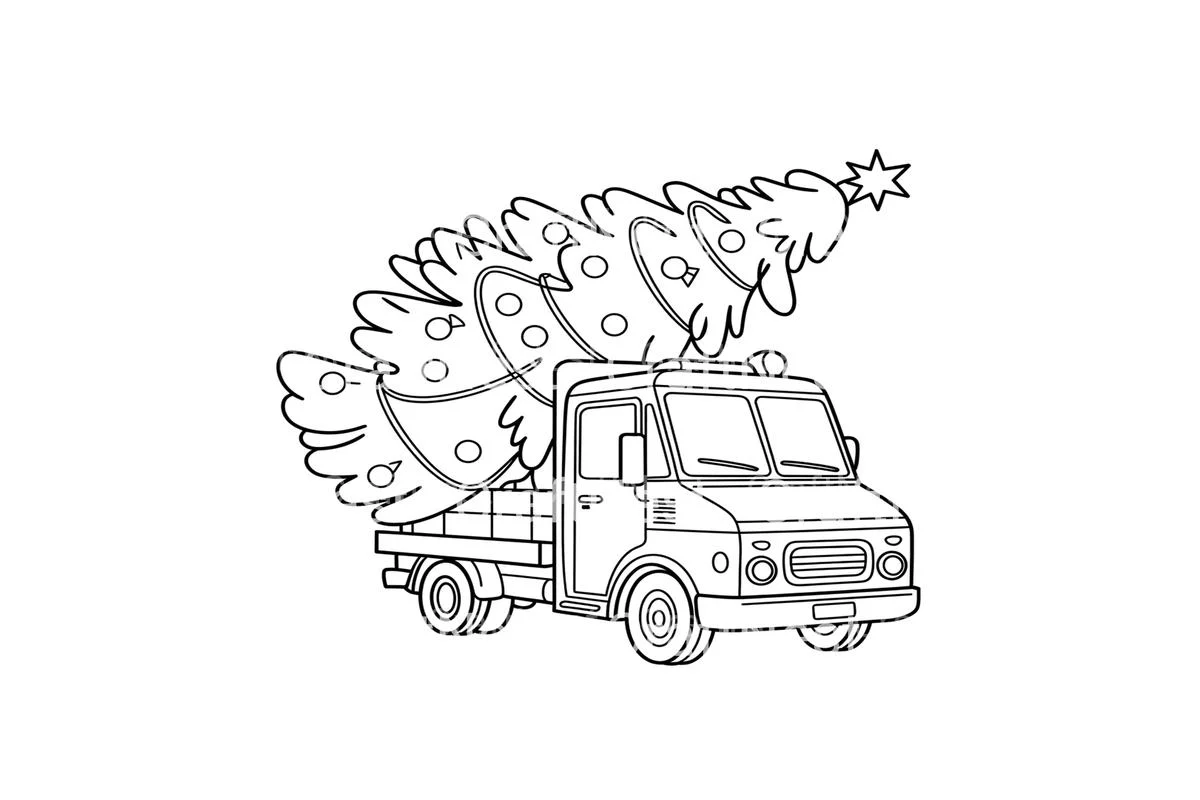 Christmas Tree Truck Coloring Books - Image 3
