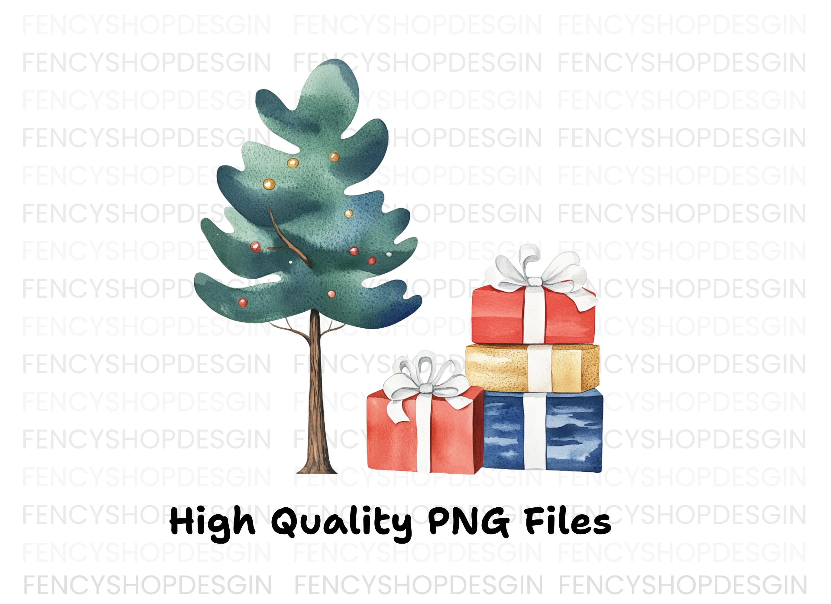 Christmas Trees Gifts Clipart Bundle - Image 3
