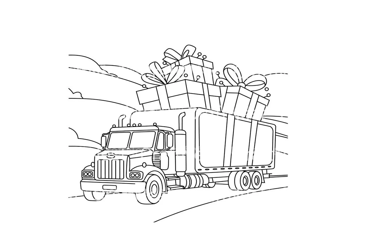 Christmas Truck with Gifts Coloring Books - Image 2