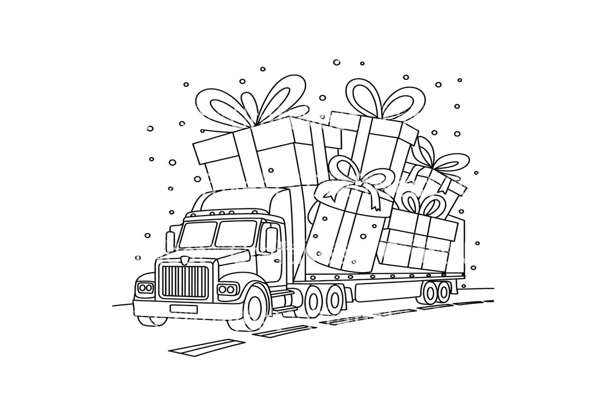Christmas Truck with Gifts Coloring Books - Image 3