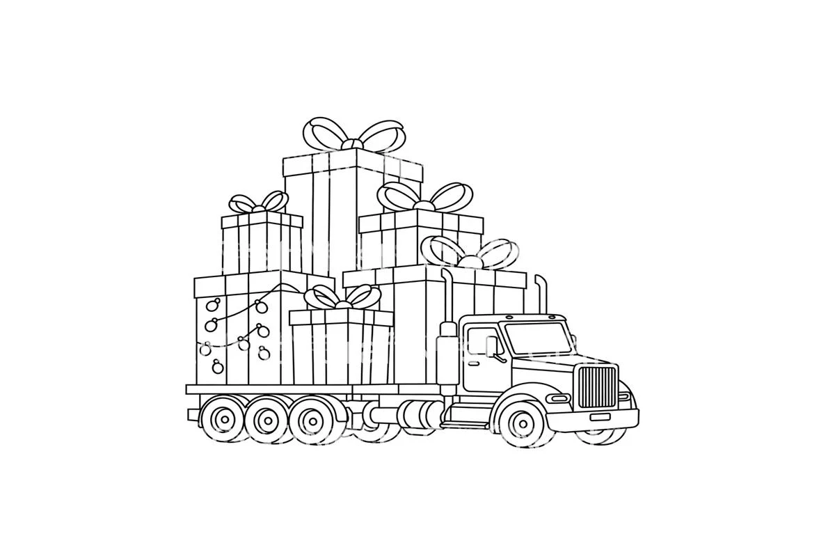 Christmas Truck with Gifts Coloring Books - Image 4
