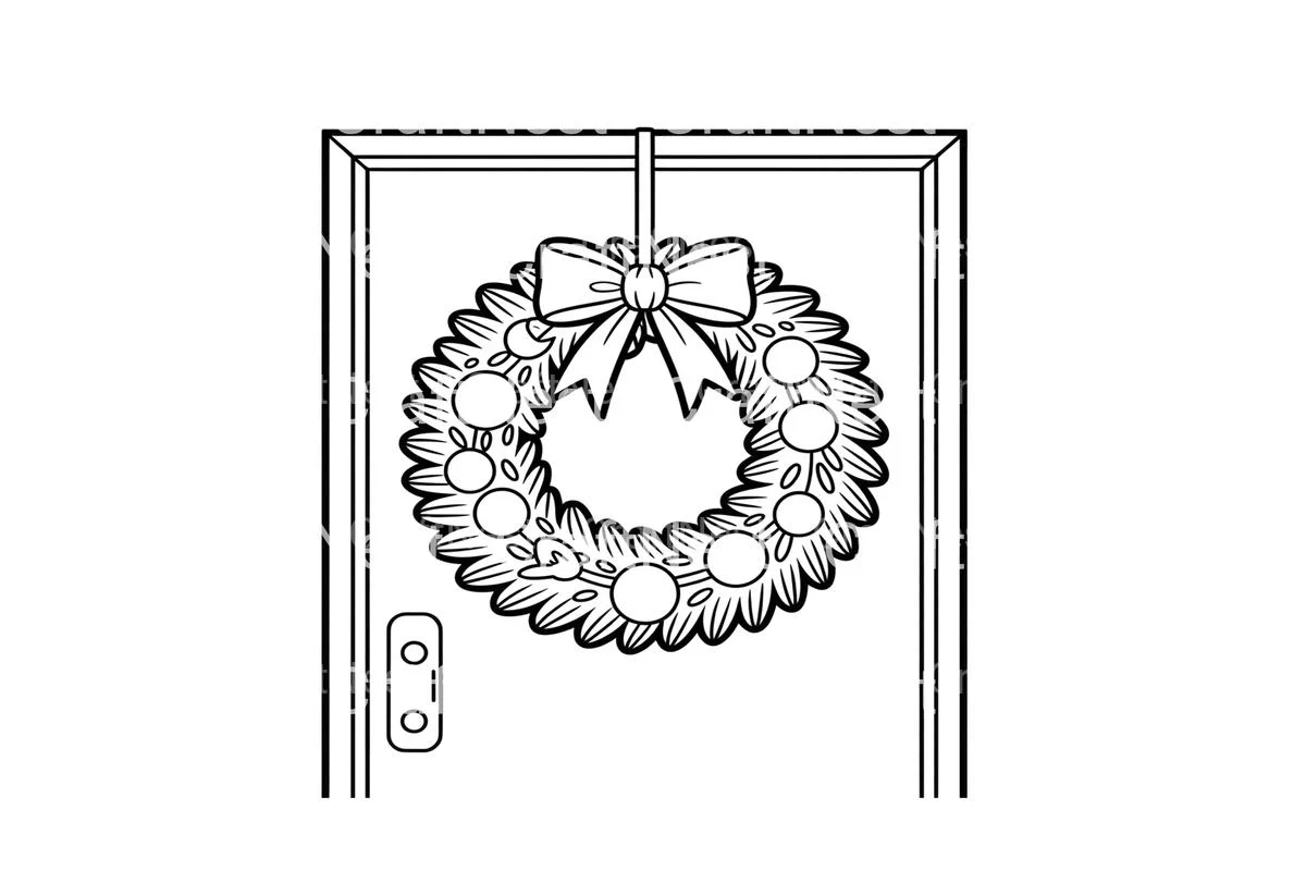 Christmas Wreath Door Coloring Books - Image 4