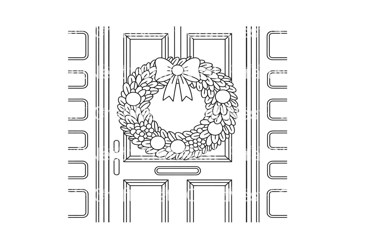 Christmas Wreath Door Coloring Books - Image 2