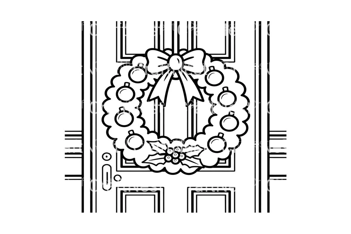 Christmas Wreath Door Coloring Books - Image 3