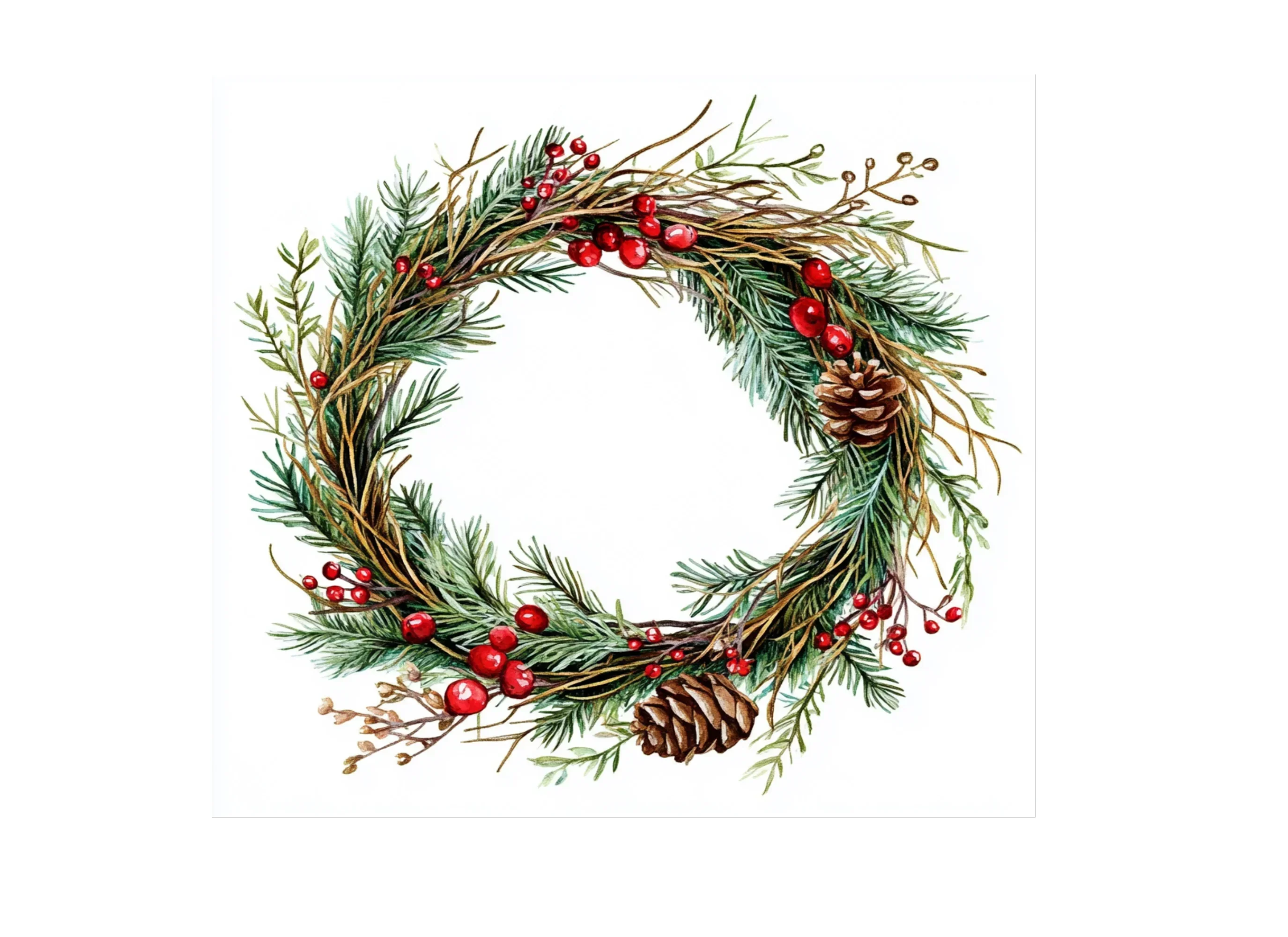 Christmas Wreaths Clipart Bundle - Image 3