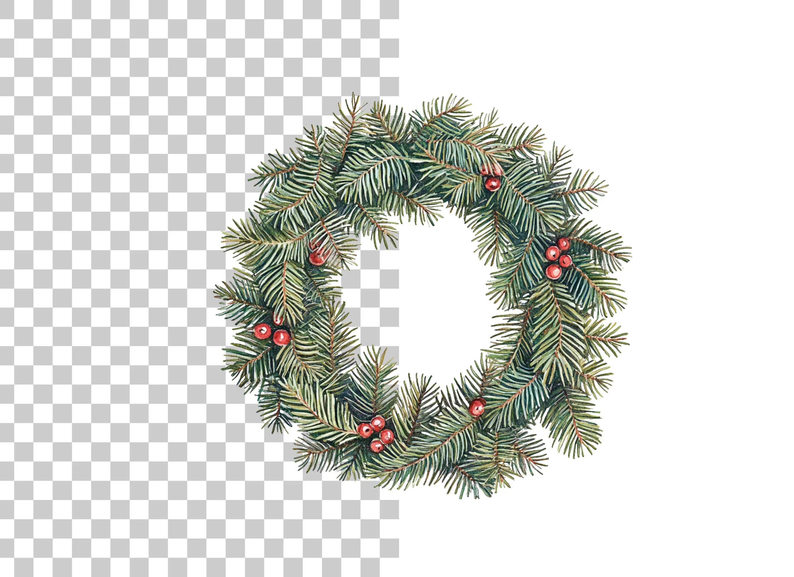 Christmas Wreaths Clipart Bundle - Image 2