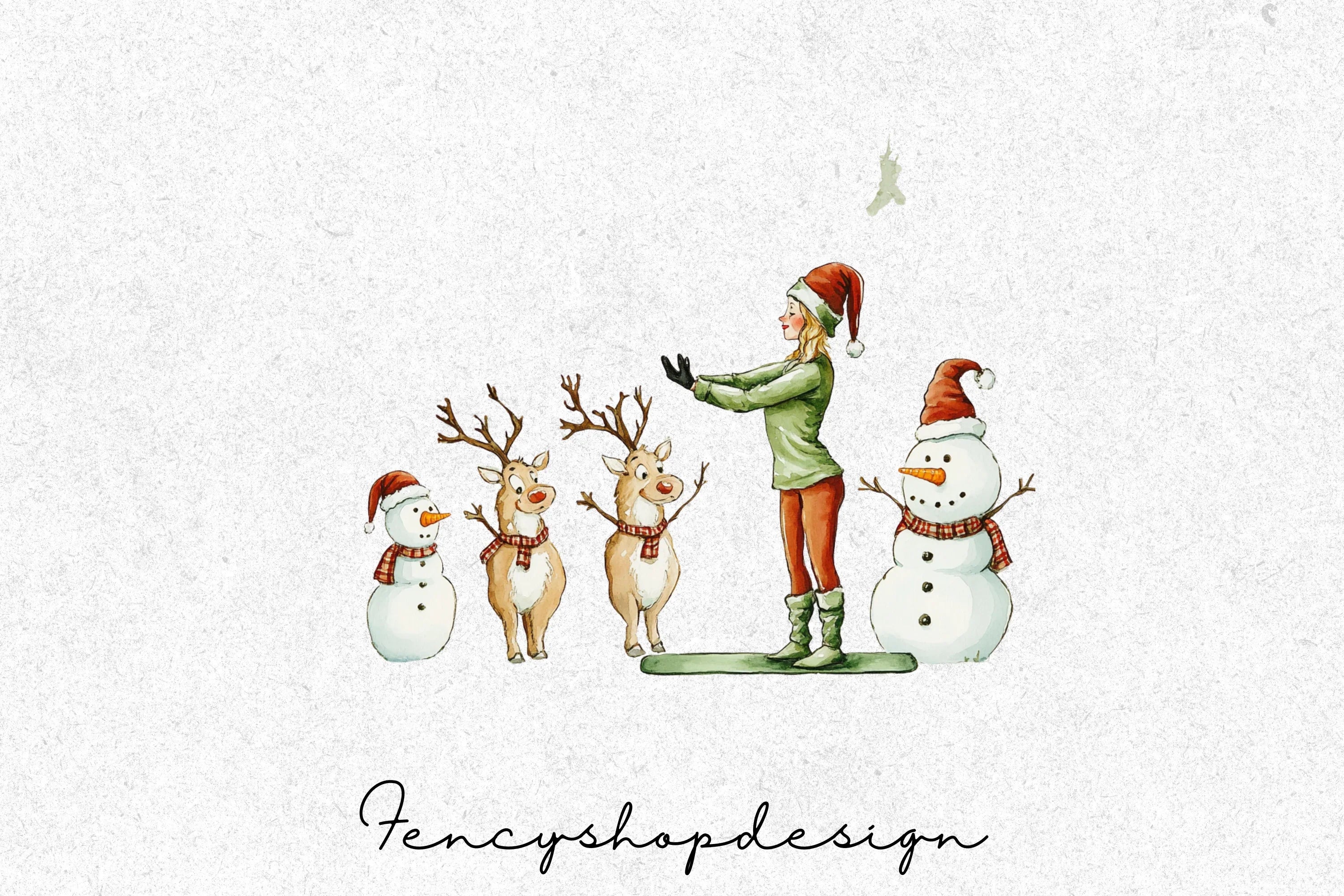 Christmas Yoga Meditation Clipart Bundle - Image 4