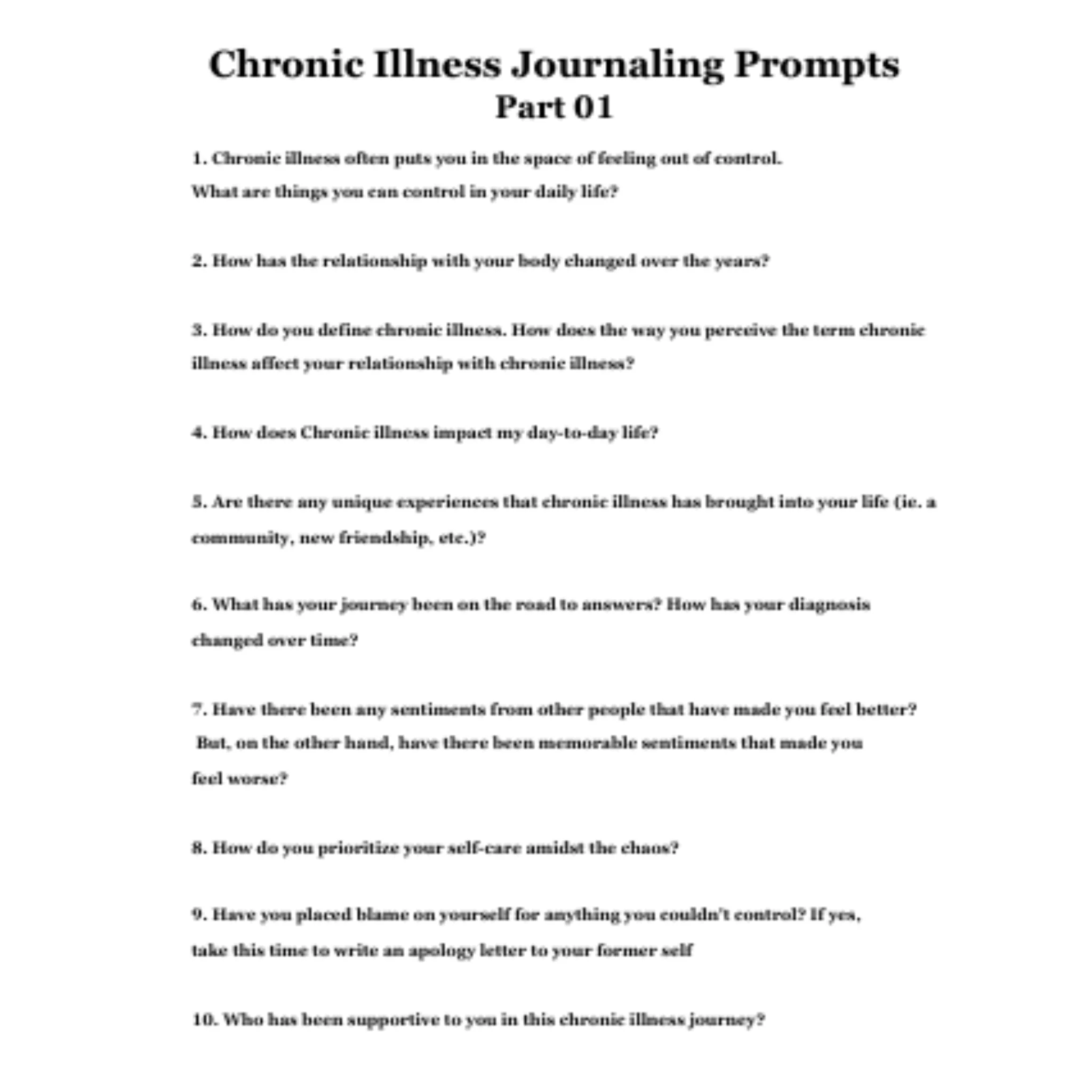 Chronic Illness Reflection Journal Prompts Bundle - Image 2