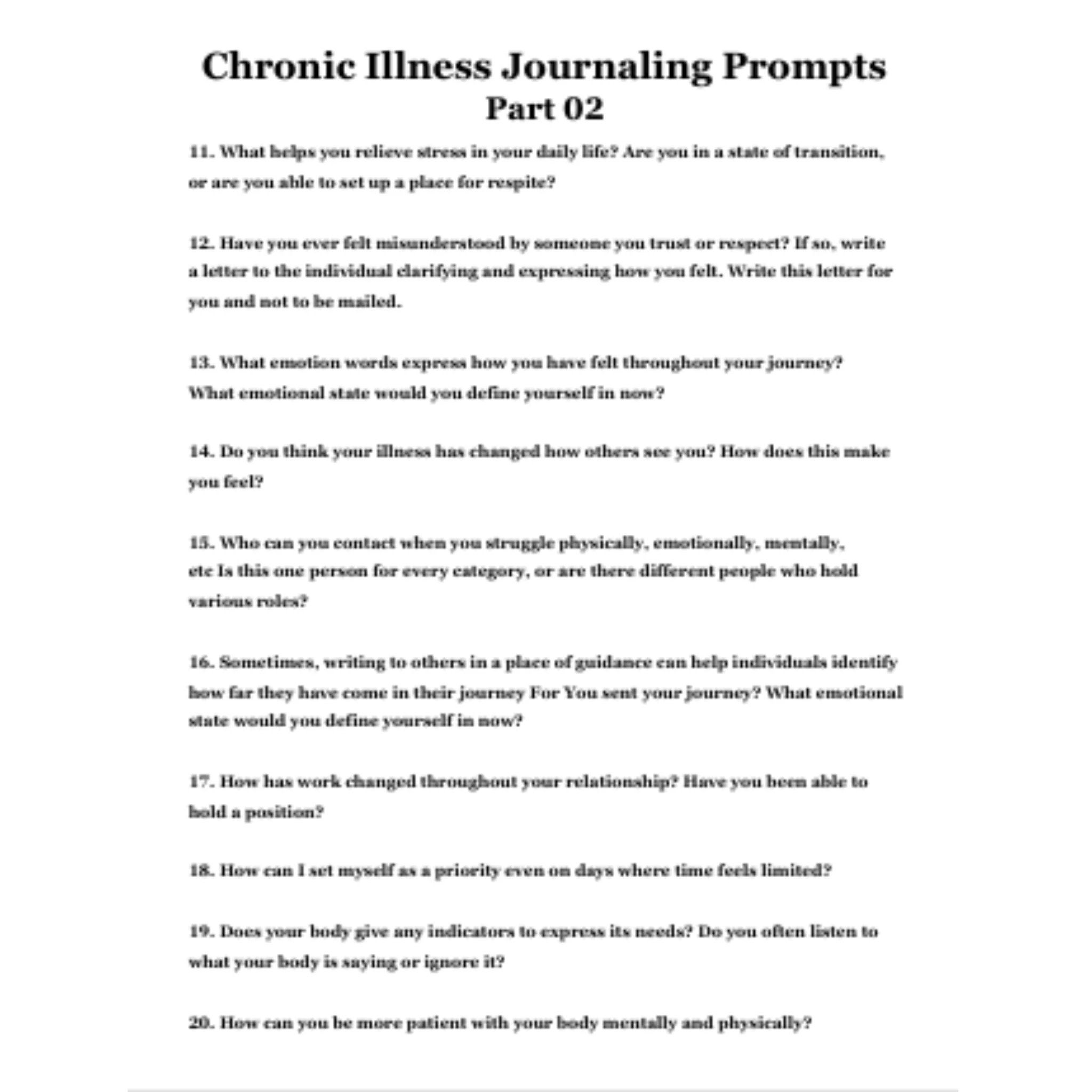 Chronic Illness Reflection Journal Prompts Bundle - Image 3