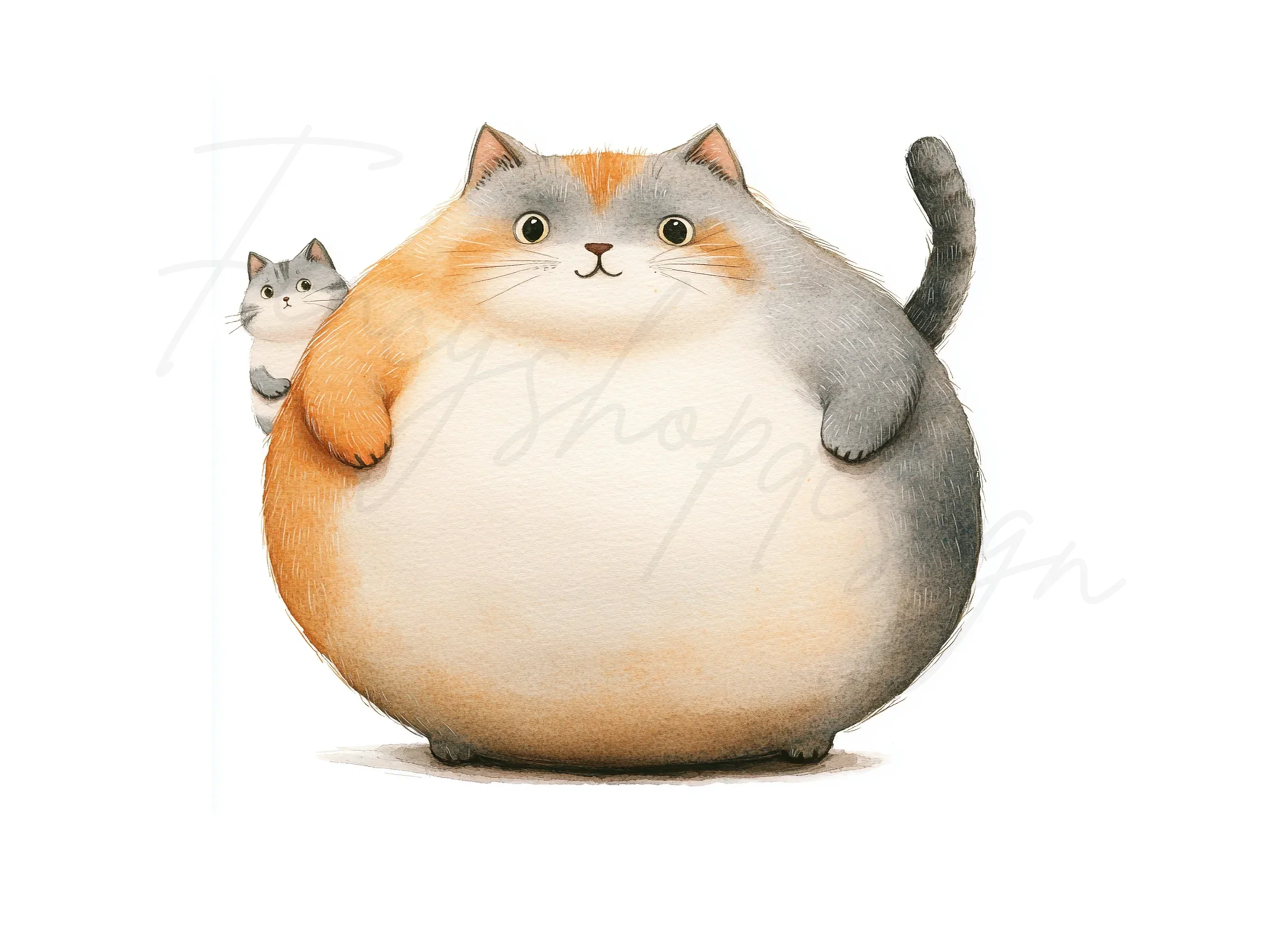 Chubby Cat and Kitten Clipart Bundle - Image 3