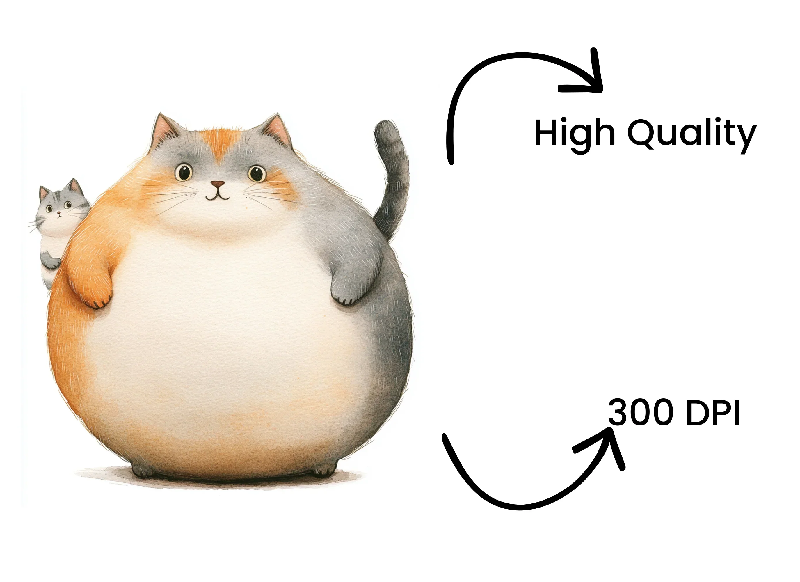 Chubby Cat and Kitten Clipart Bundle - Image 4