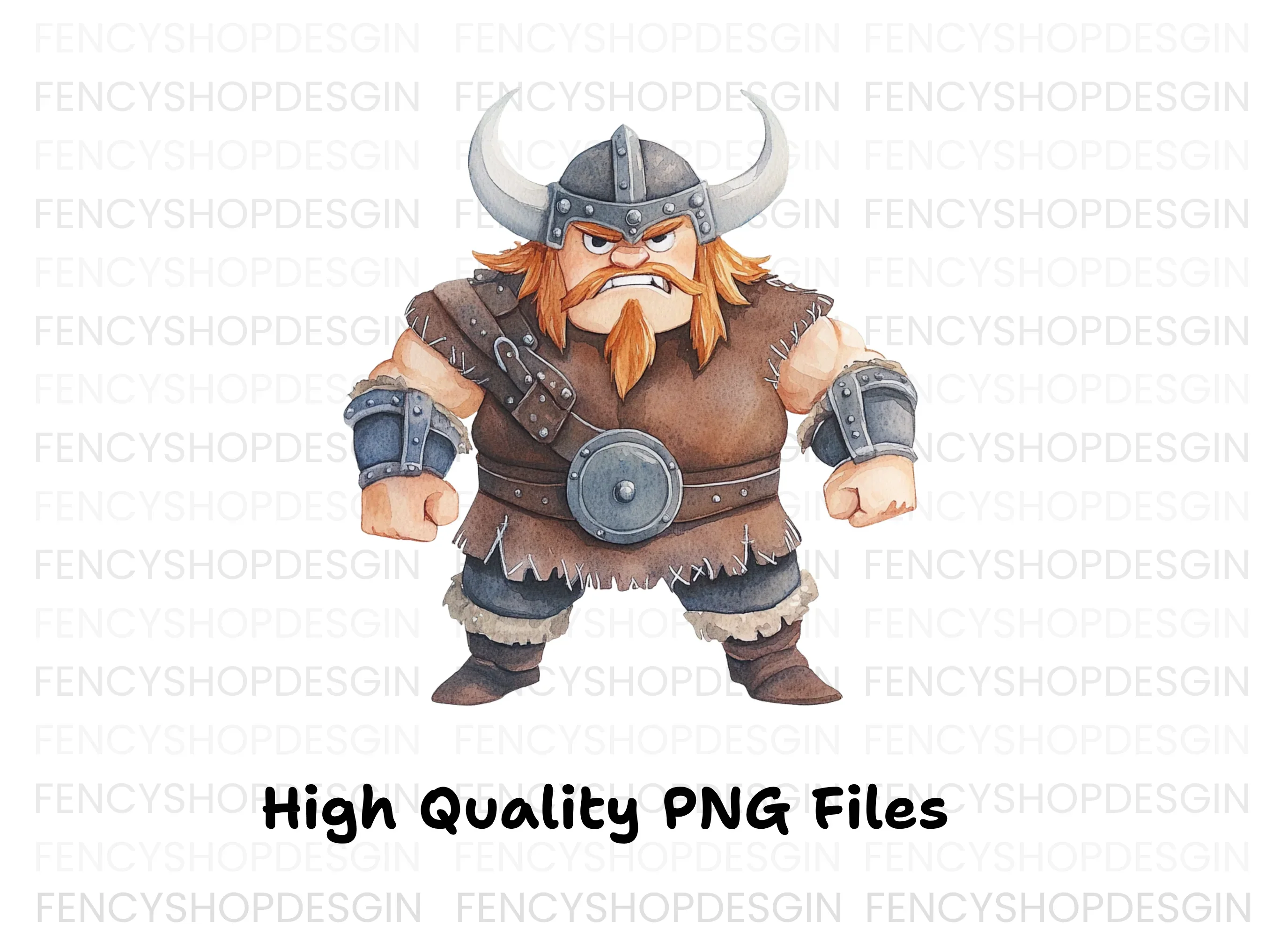 Chubby Viking Warrior Clipart Bundle - Image 3