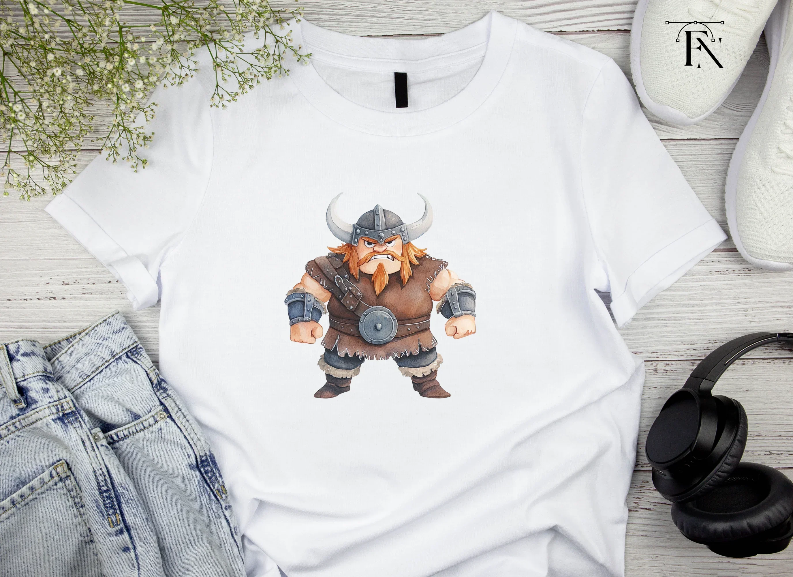 Chubby Viking Warrior Clipart Bundle - Image 4