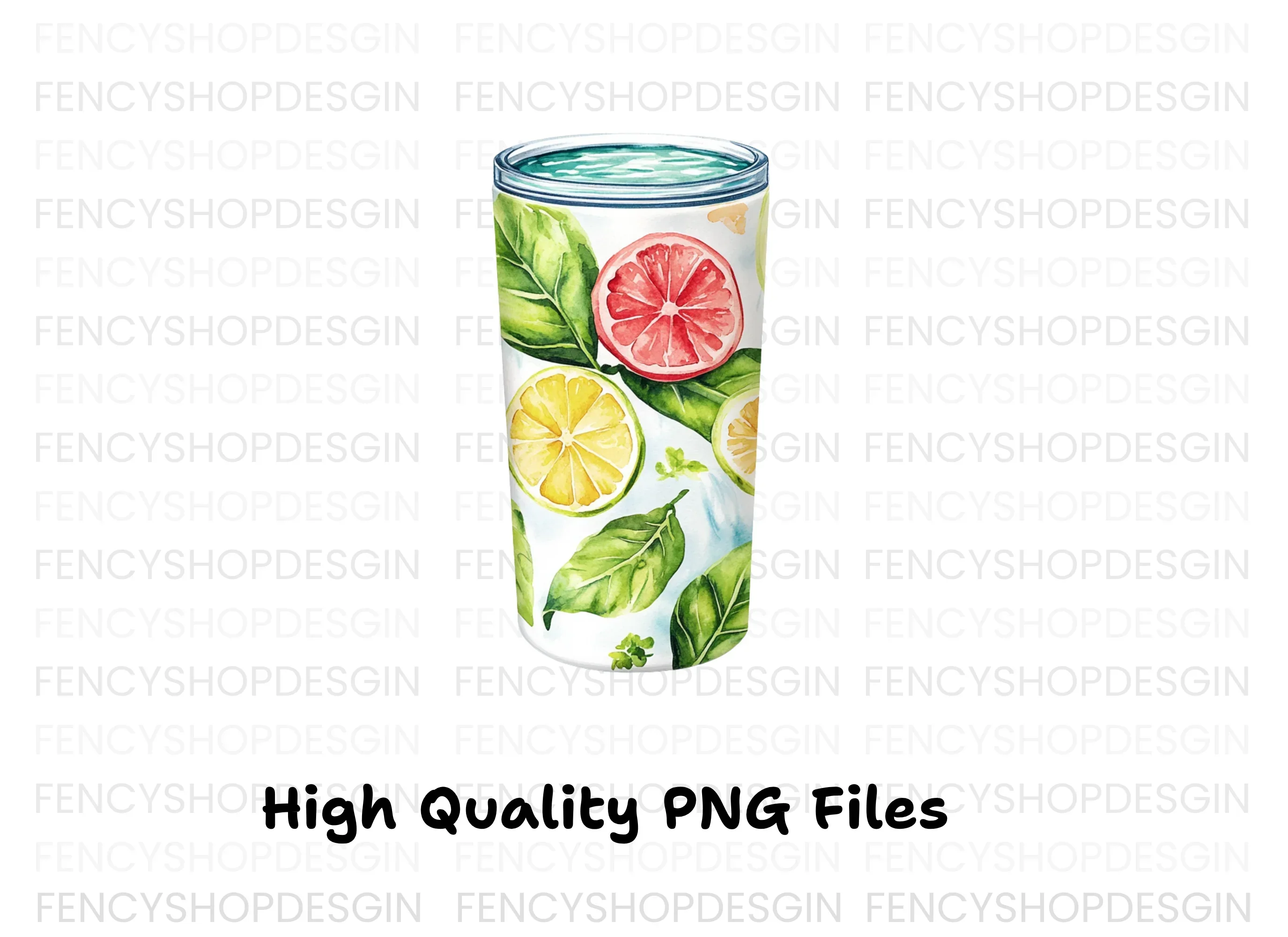 Citrus and Mint Tumbler Clipart Bundle - Image 2