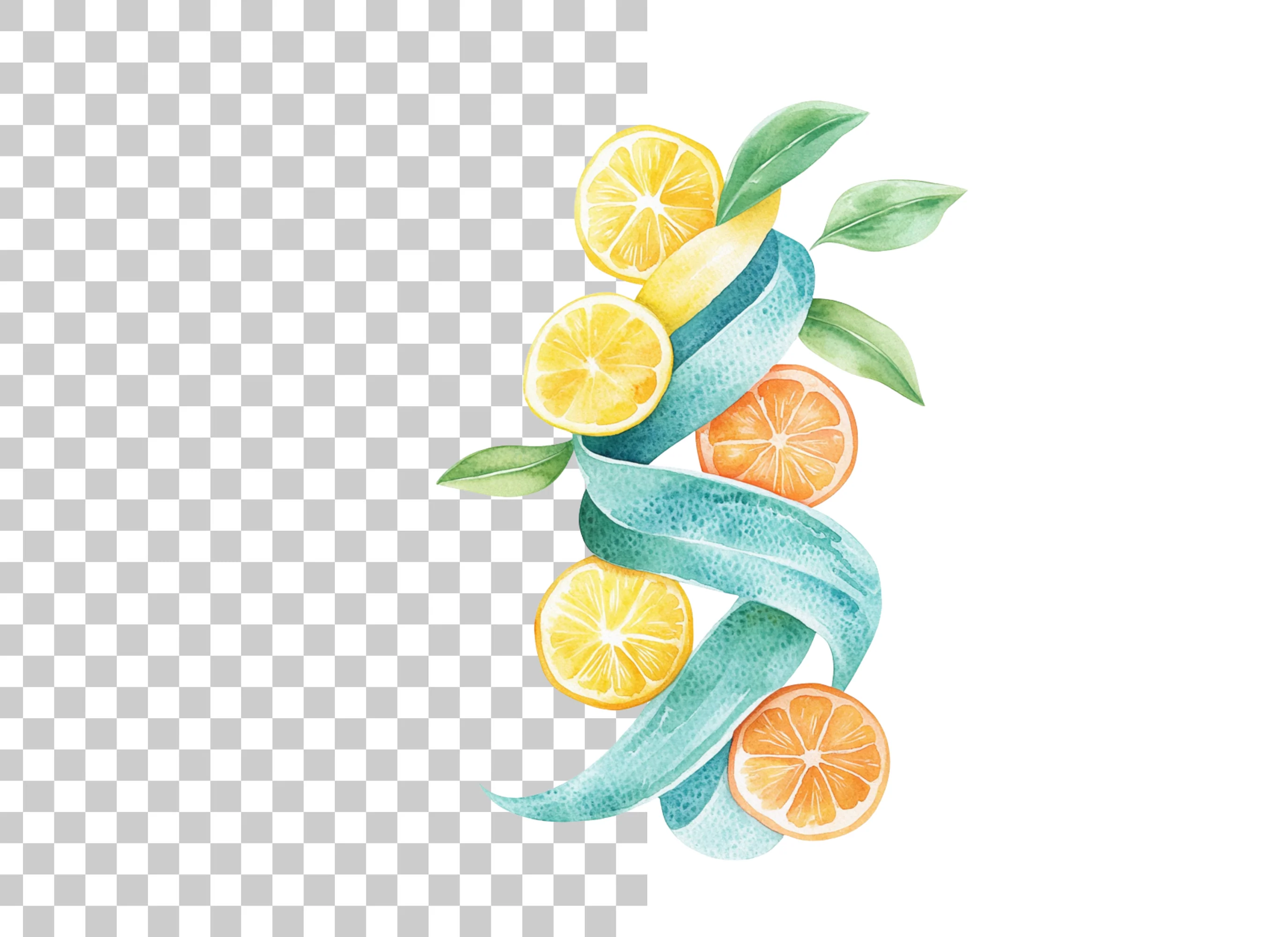 Citrus Swirl Clipart Bundle - Image 2